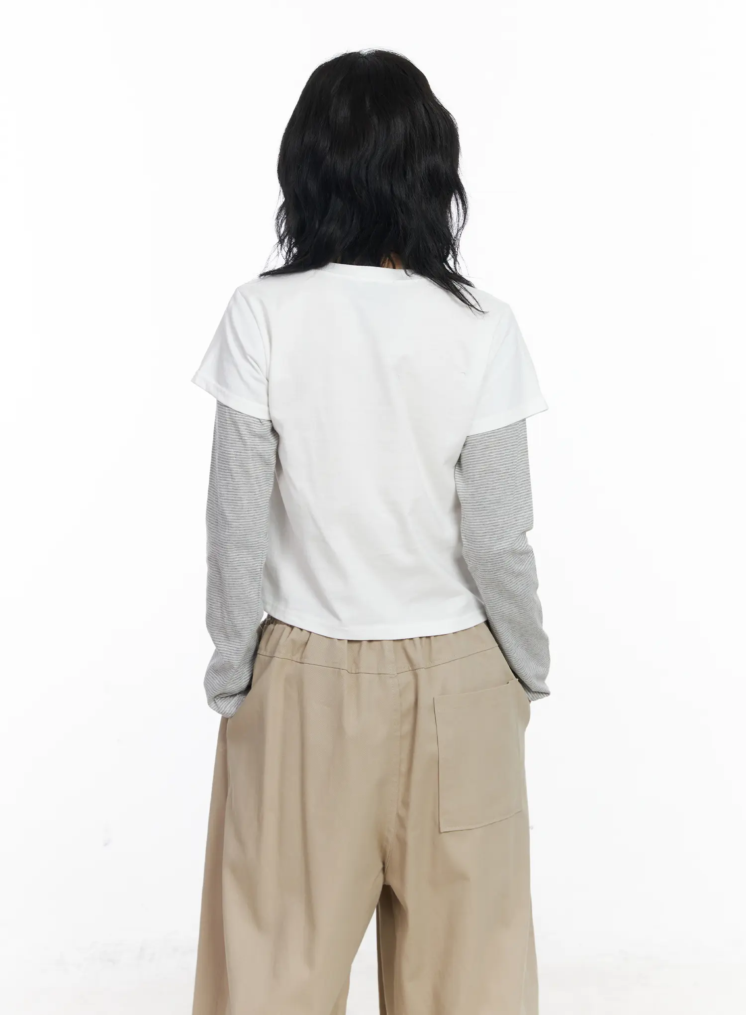 23 Graphic Layered Long Sleeve Top CJ523 - Image 8