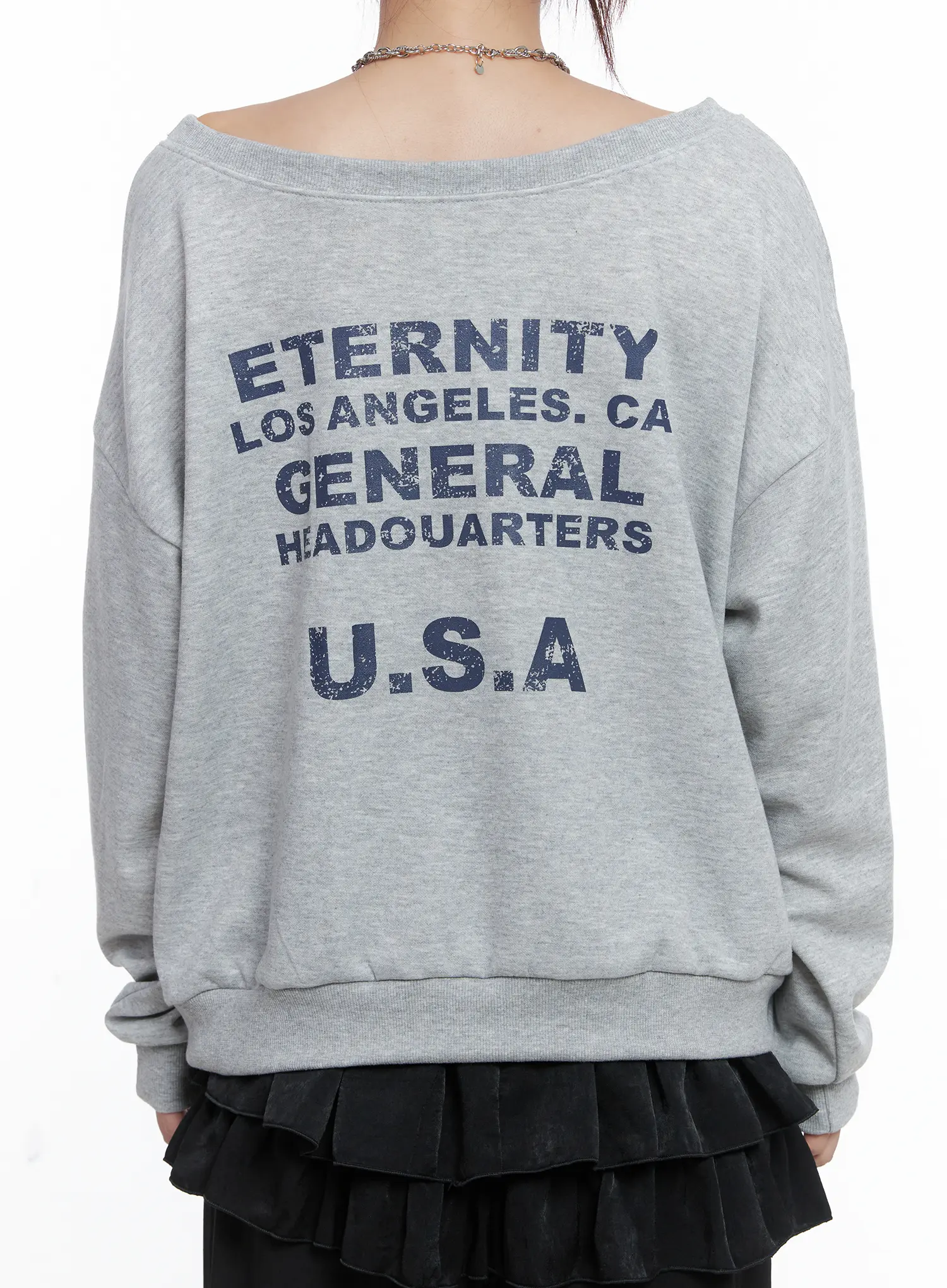 98 Graphic Off-Shoulder Sweatshirt CS502 - Image 6