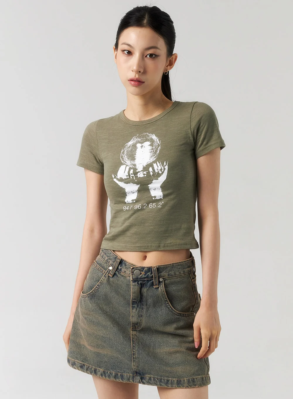 A-Line Denim Mini Skirt CU321 - Image 11