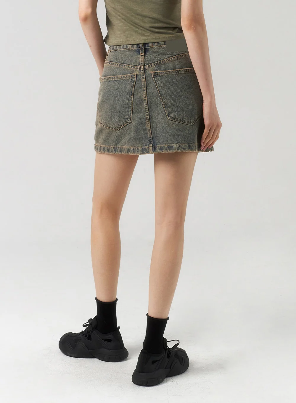 A-Line Denim Mini Skirt CU321 - Image 6