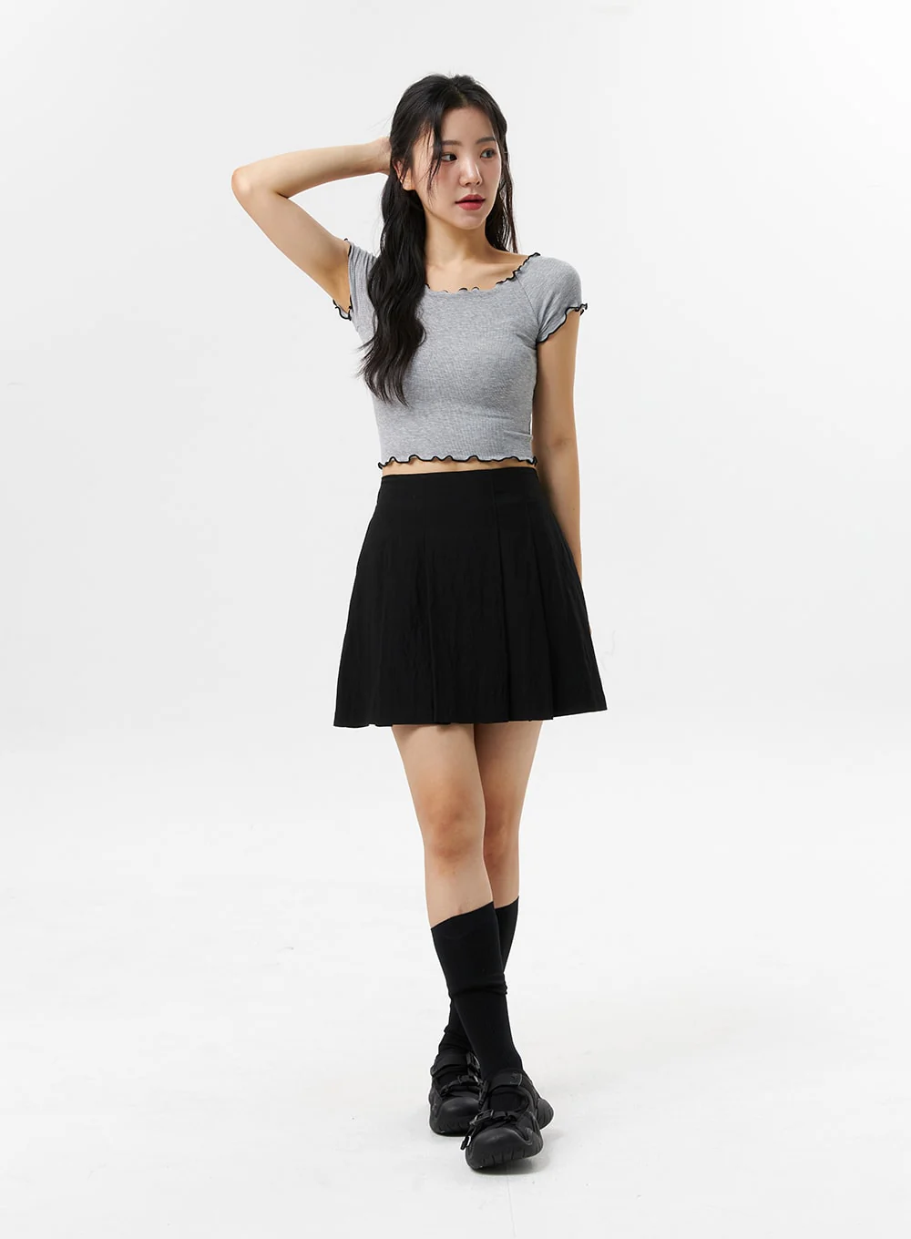 A-Line Pleated Mini Skirt OL318 - Image 10