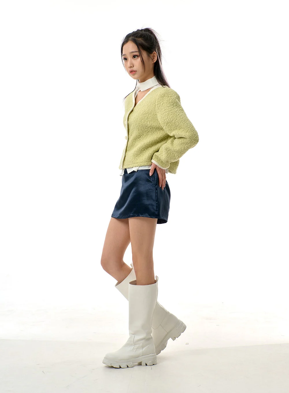 A-Line Satin Mini Skirt BJ310 - Image 3