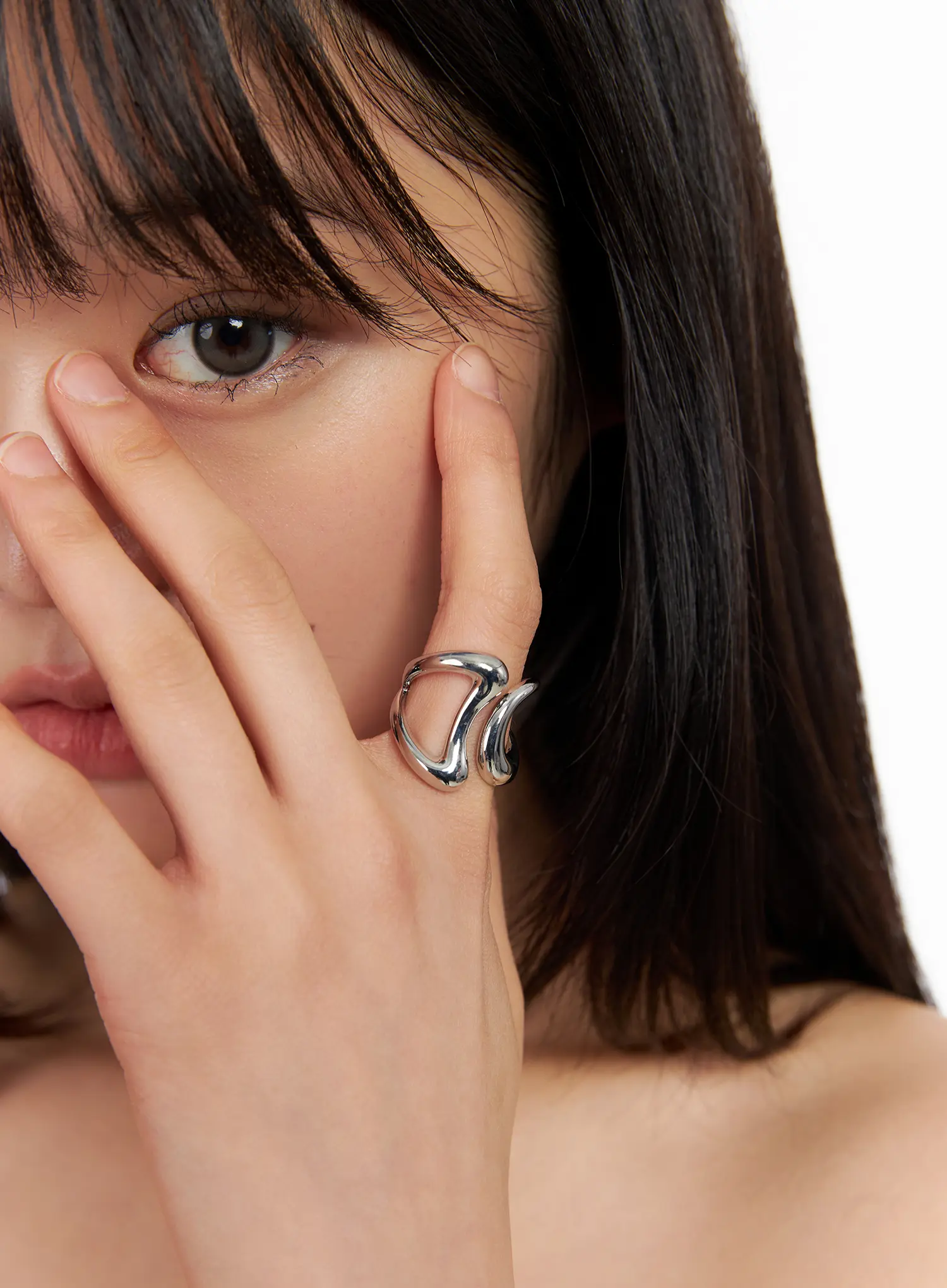 Abstract Double Twist Cuff Ring IM531 - Image 2