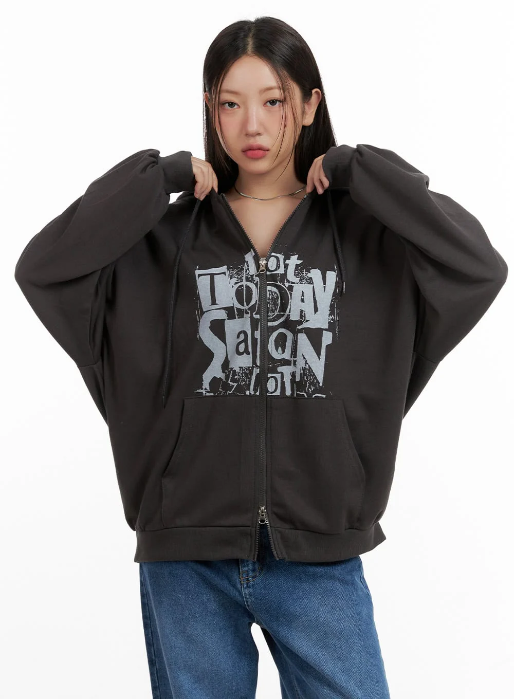 Acubi Oversized Two-Way Zip-Up Sweatshirt CL431 - Image 5