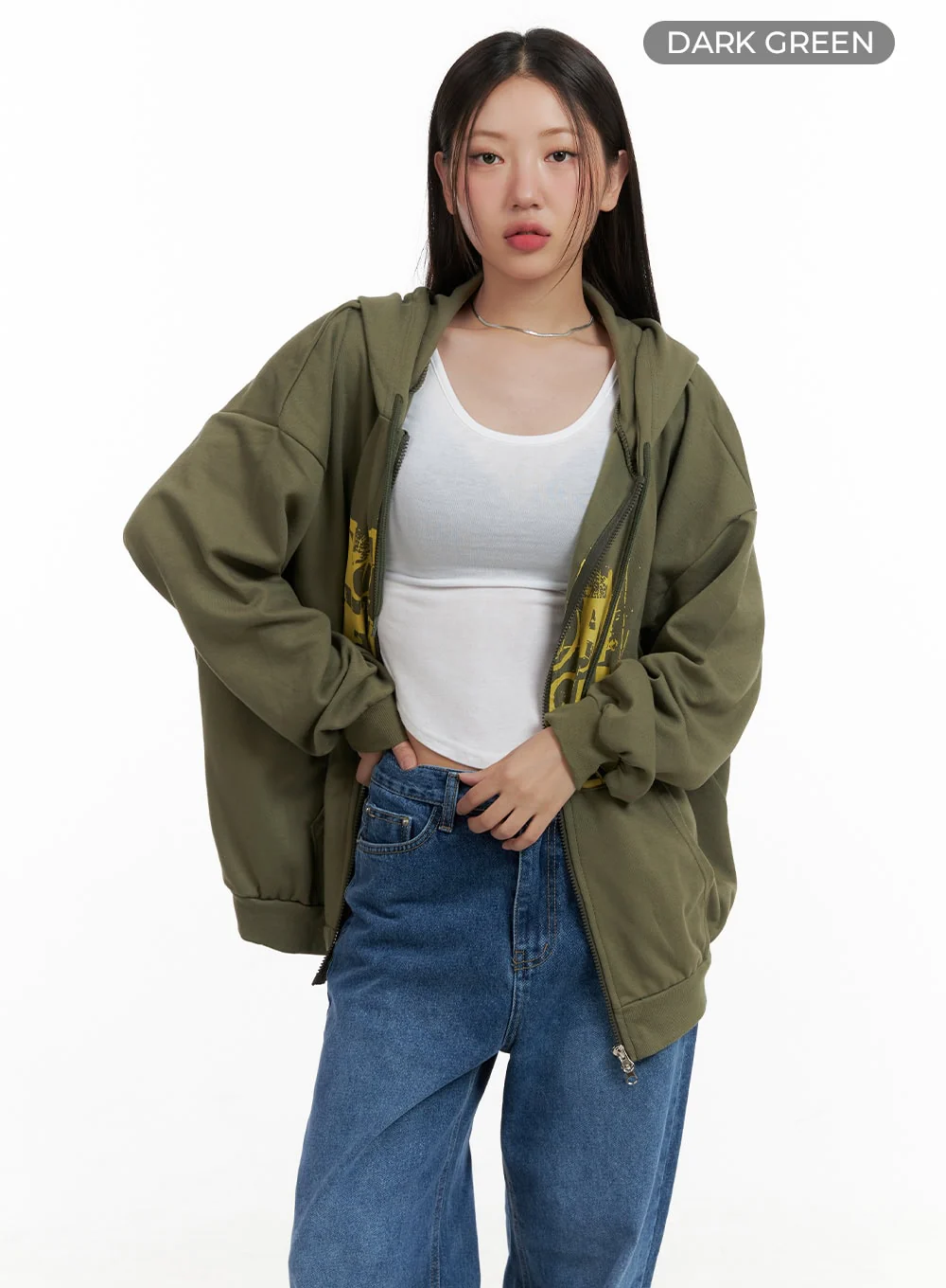 Acubi Oversized Two-Way Zip-Up Sweatshirt CL431 - Image 9
