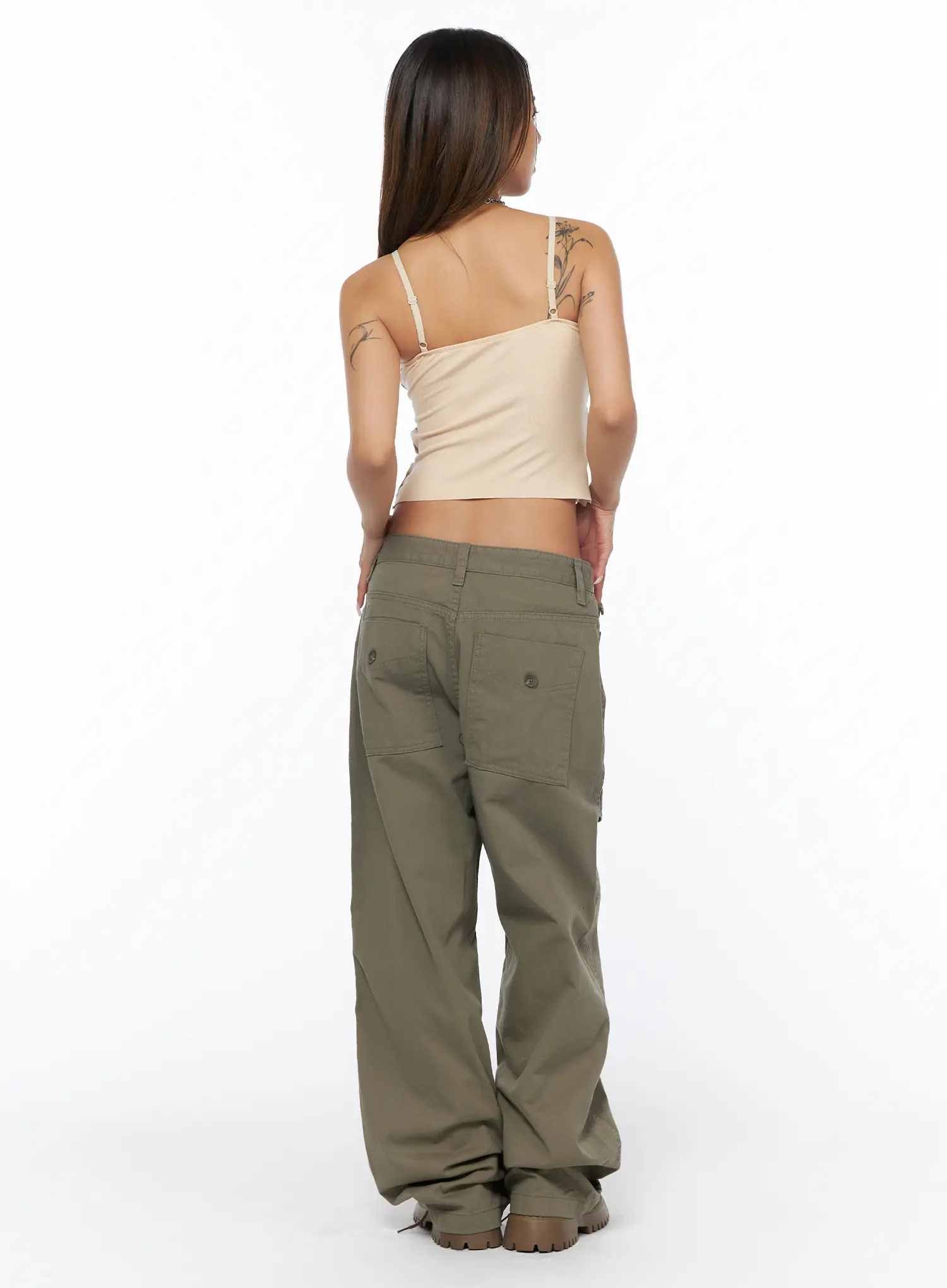 Adjustable Wide Leg Cargo Pants CA516 - Image 7