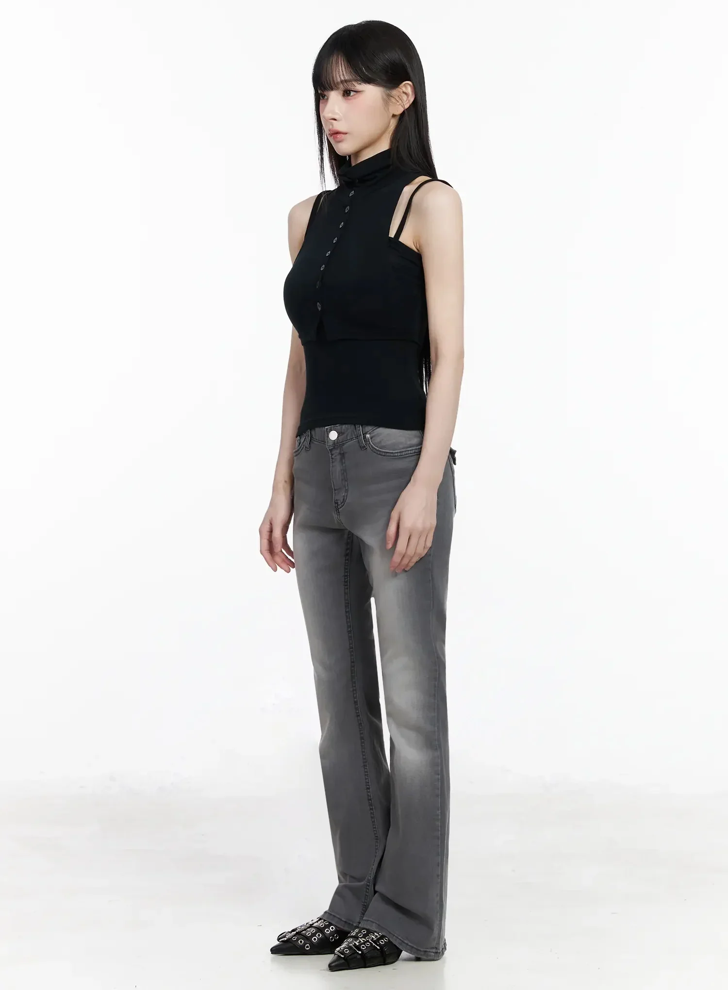 Aiana Slim Fit Bootcut Jeans IY511 - Image 8