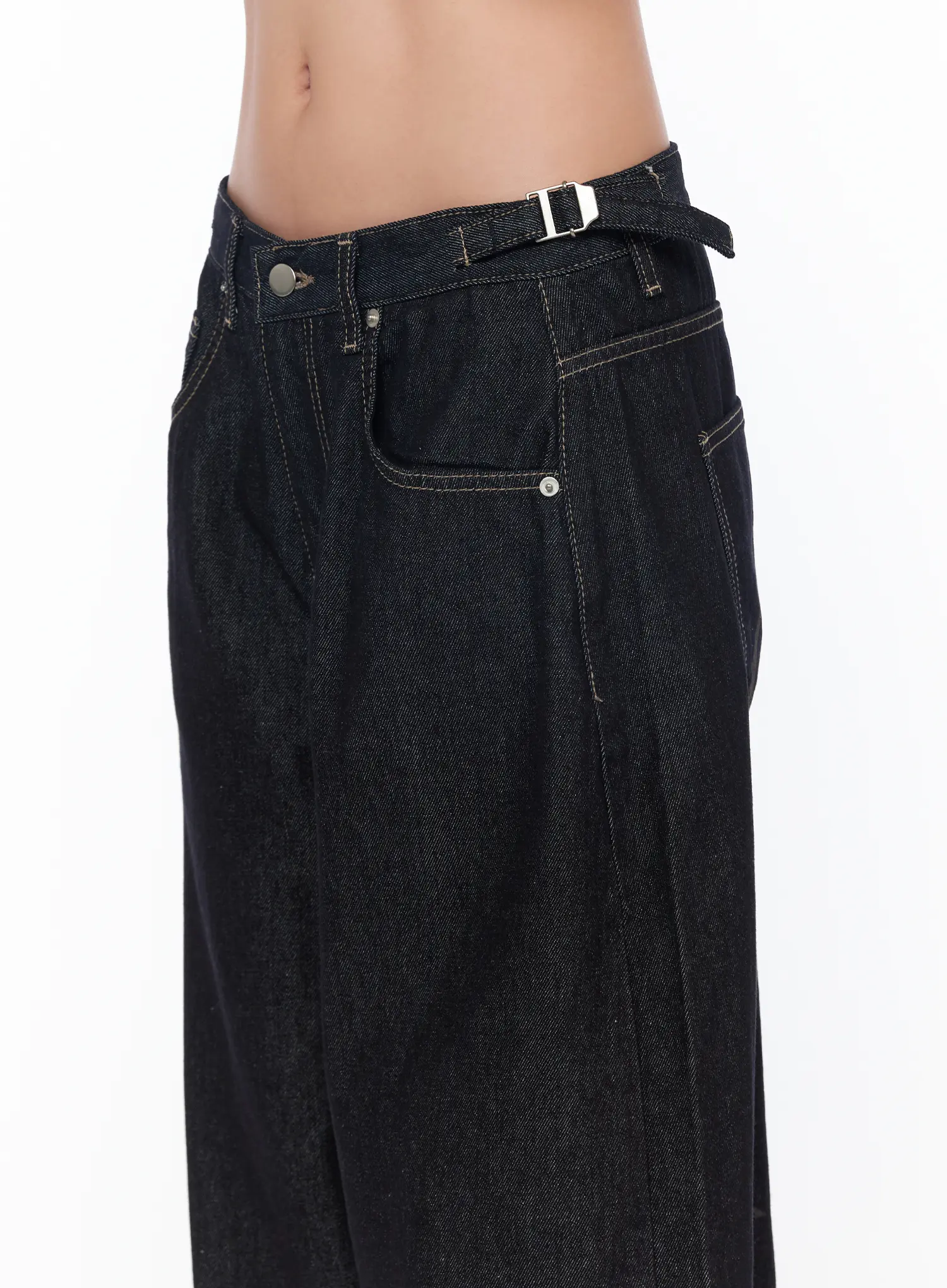 Aitana Eco Print Wide Leg Raw Denim Jeans CA515 - Image 4