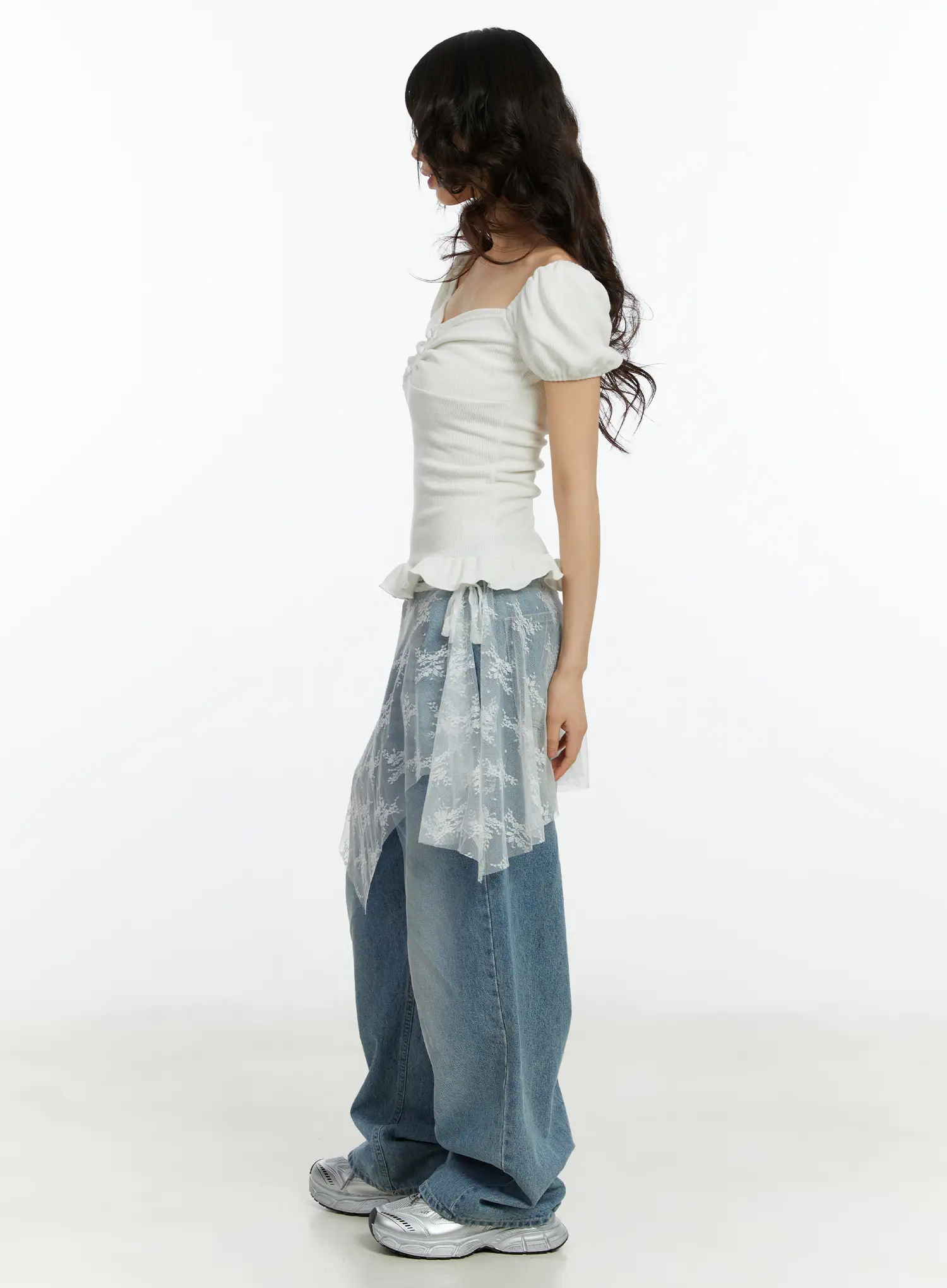 Alaiya Washed Baggy Jeans CF510 - Image 3