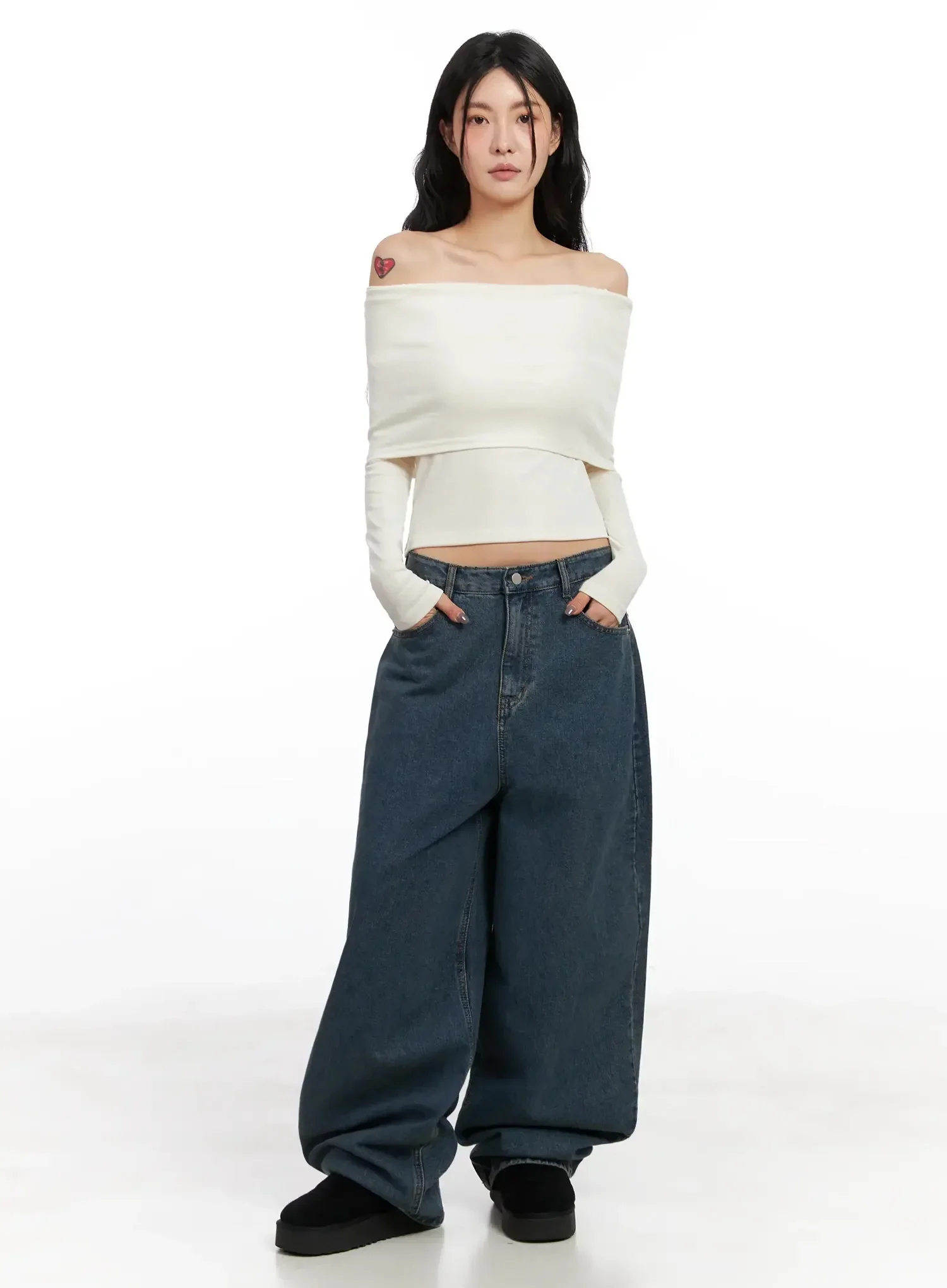 Aleena Mid-Wash Baggy Jeans IN528 - Image 3