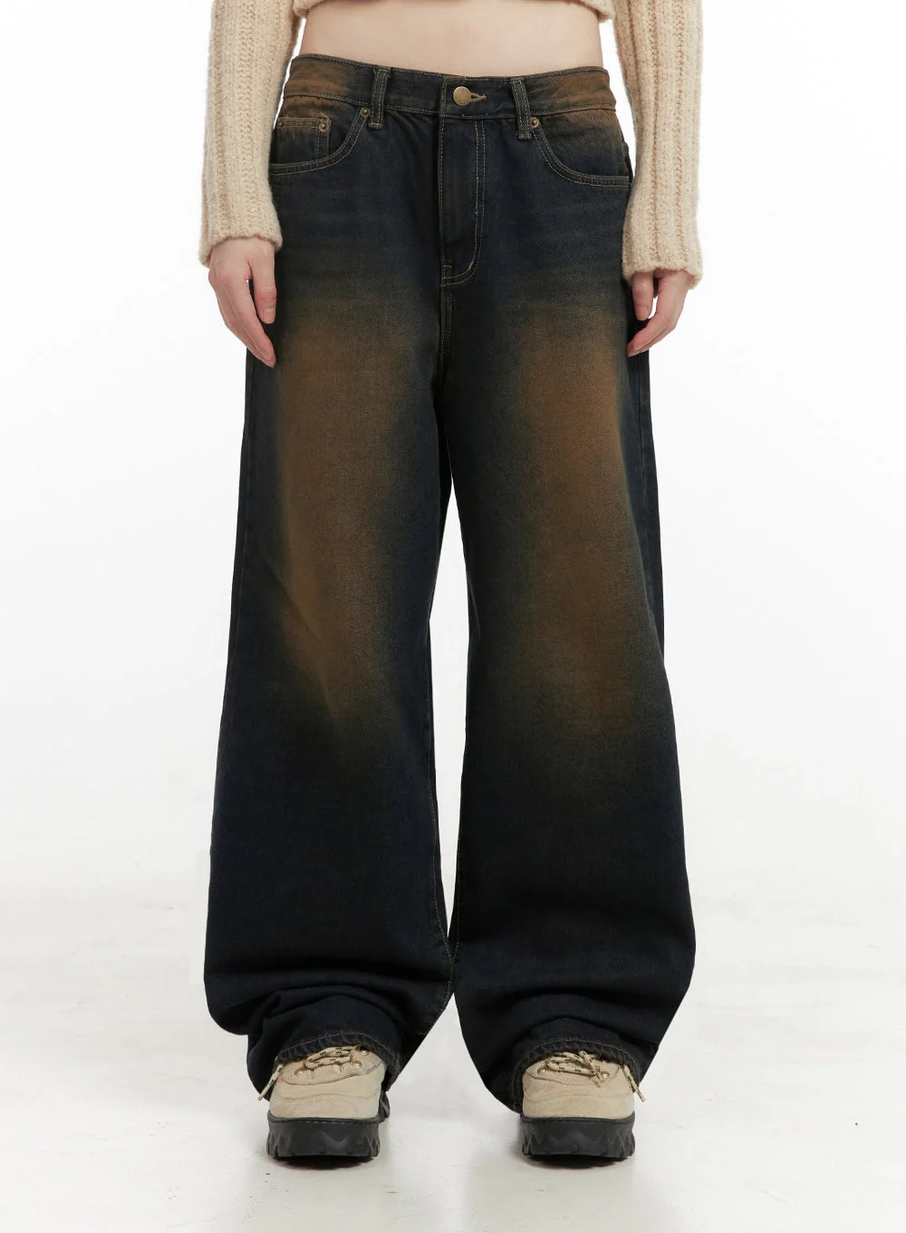 Alexia Washed Denim Wide-Leg Jeans ID402 - Image 3