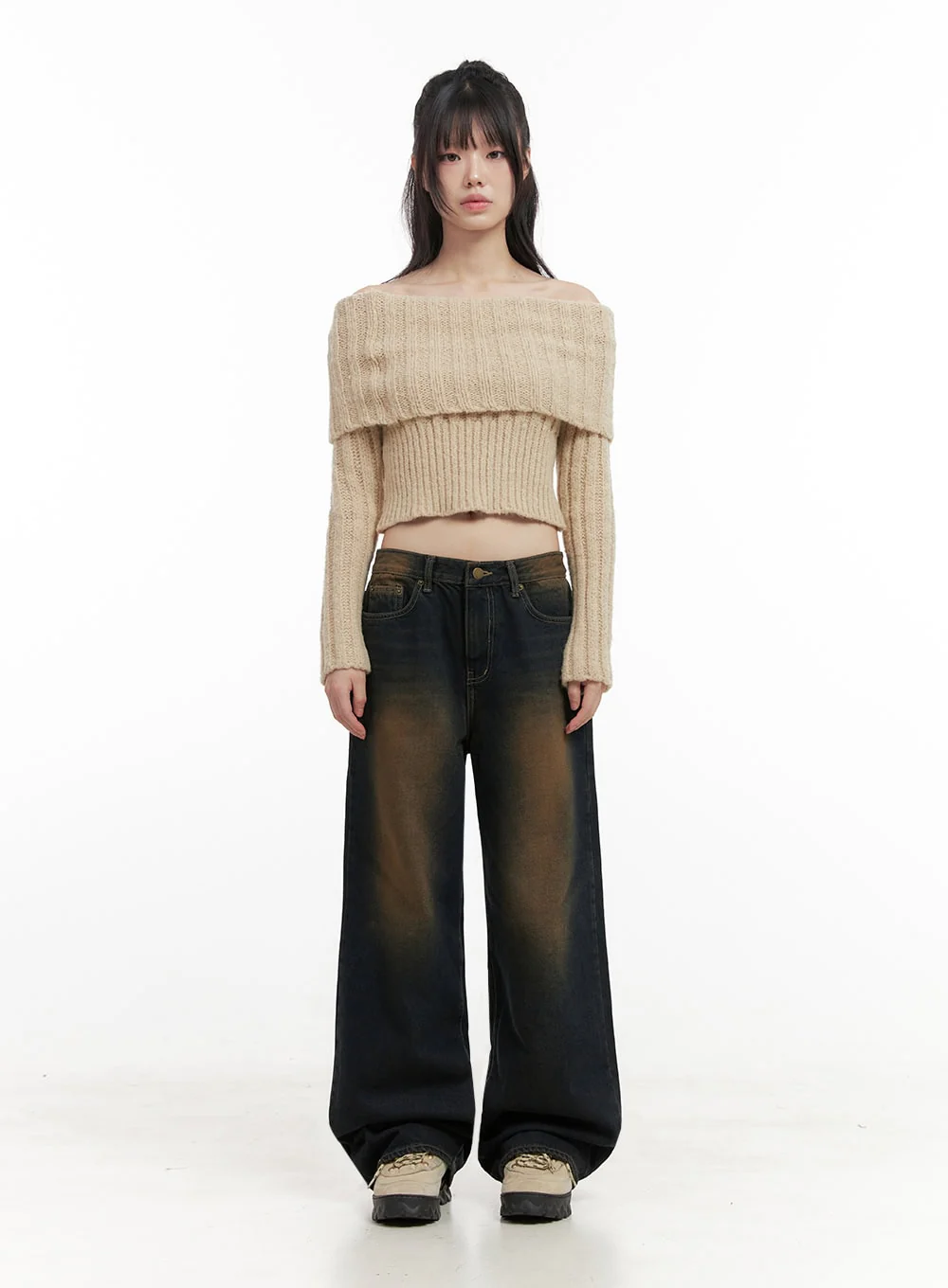 Alexia Washed Denim Wide-Leg Jeans ID402 - Image 4