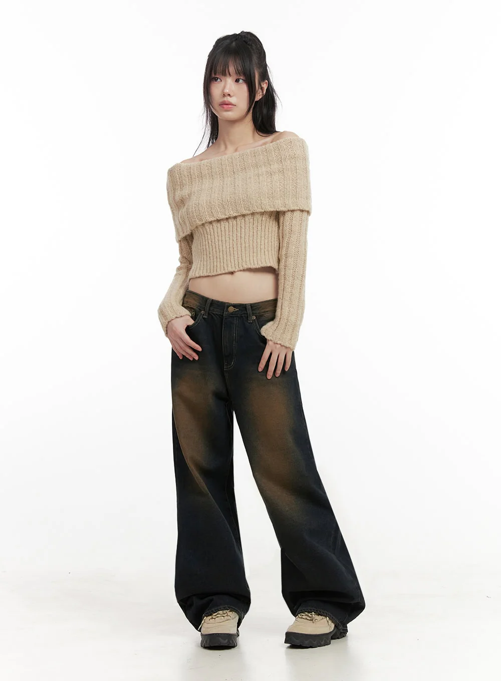 Alexia Washed Denim Wide-Leg Jeans ID402 - Image 5