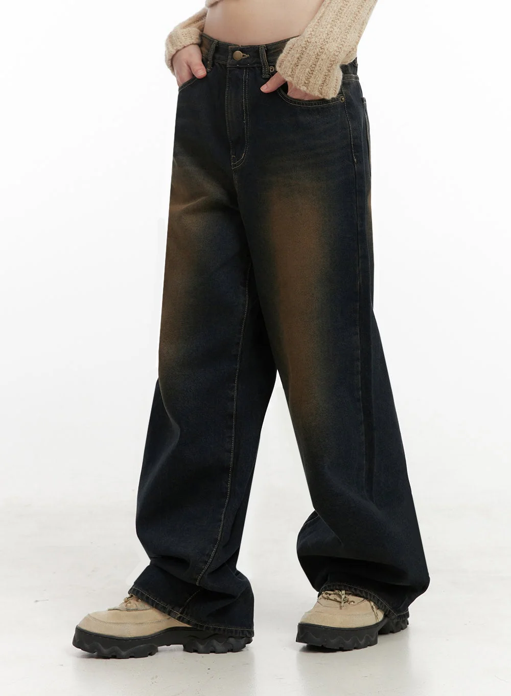 Alexia Washed Denim Wide-Leg Jeans ID402 - Image 6