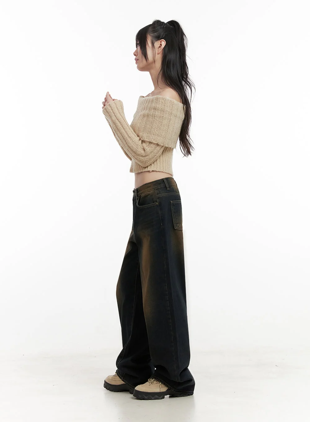 Alexia Washed Denim Wide-Leg Jeans ID402 - Image 8
