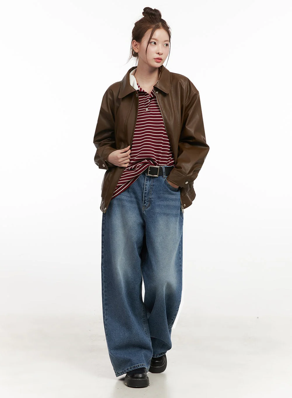 Alyssa Washed Wide-Fit Jeans IJ527 - Image 4