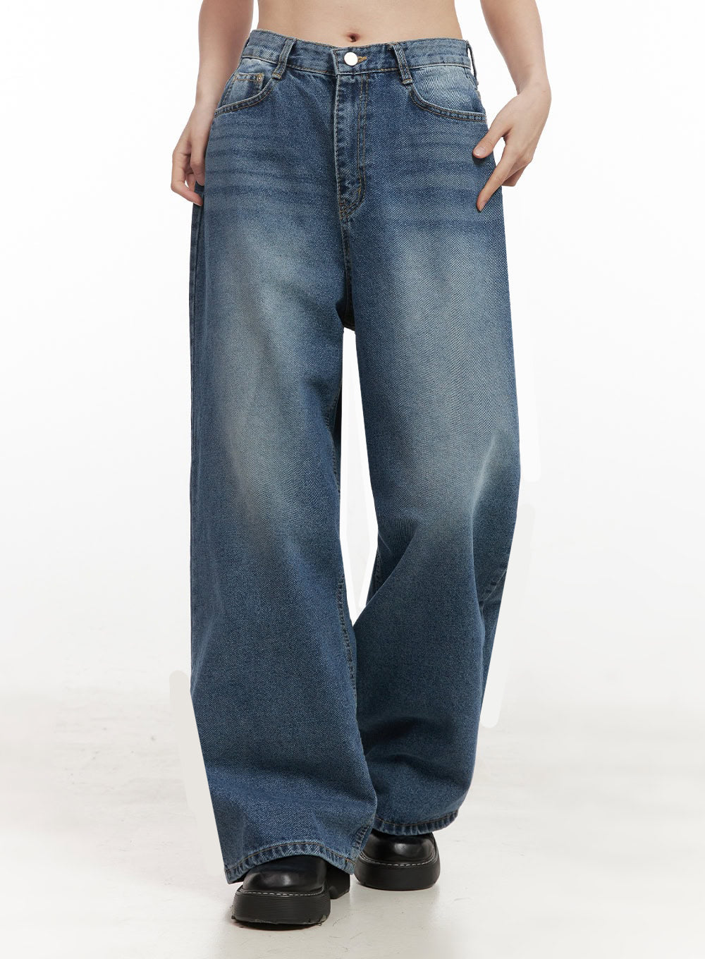 Alyssa Washed Wide-Fit Jeans IJ527 - Image 5