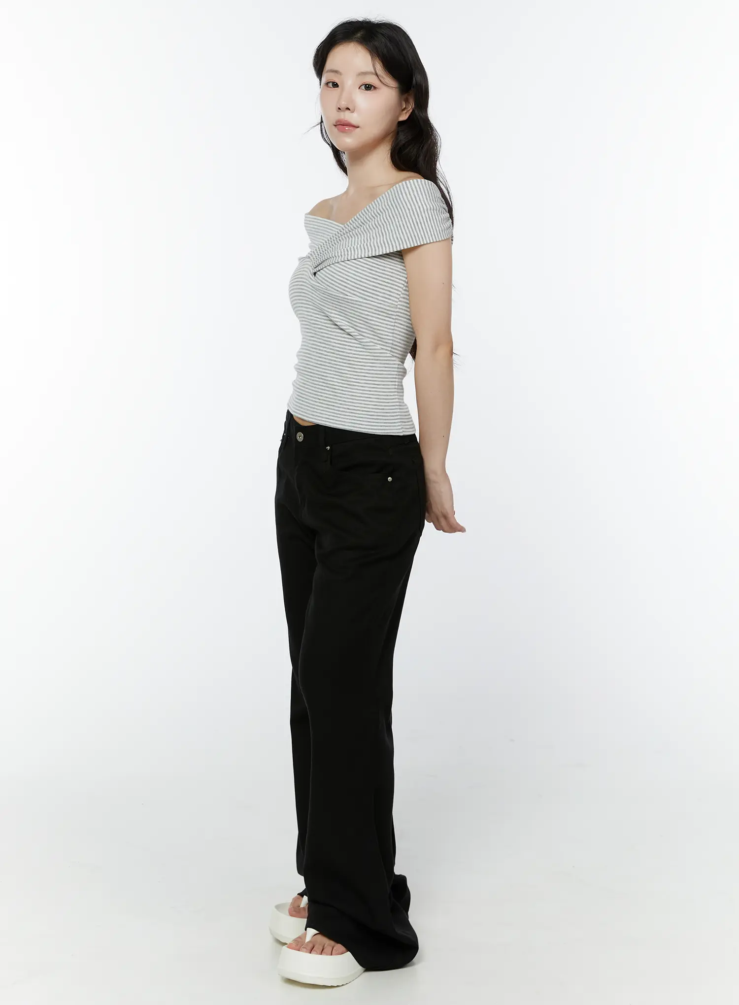 Amaiyah Low Rise Summer Bootcut Pants IY511 - Image 5