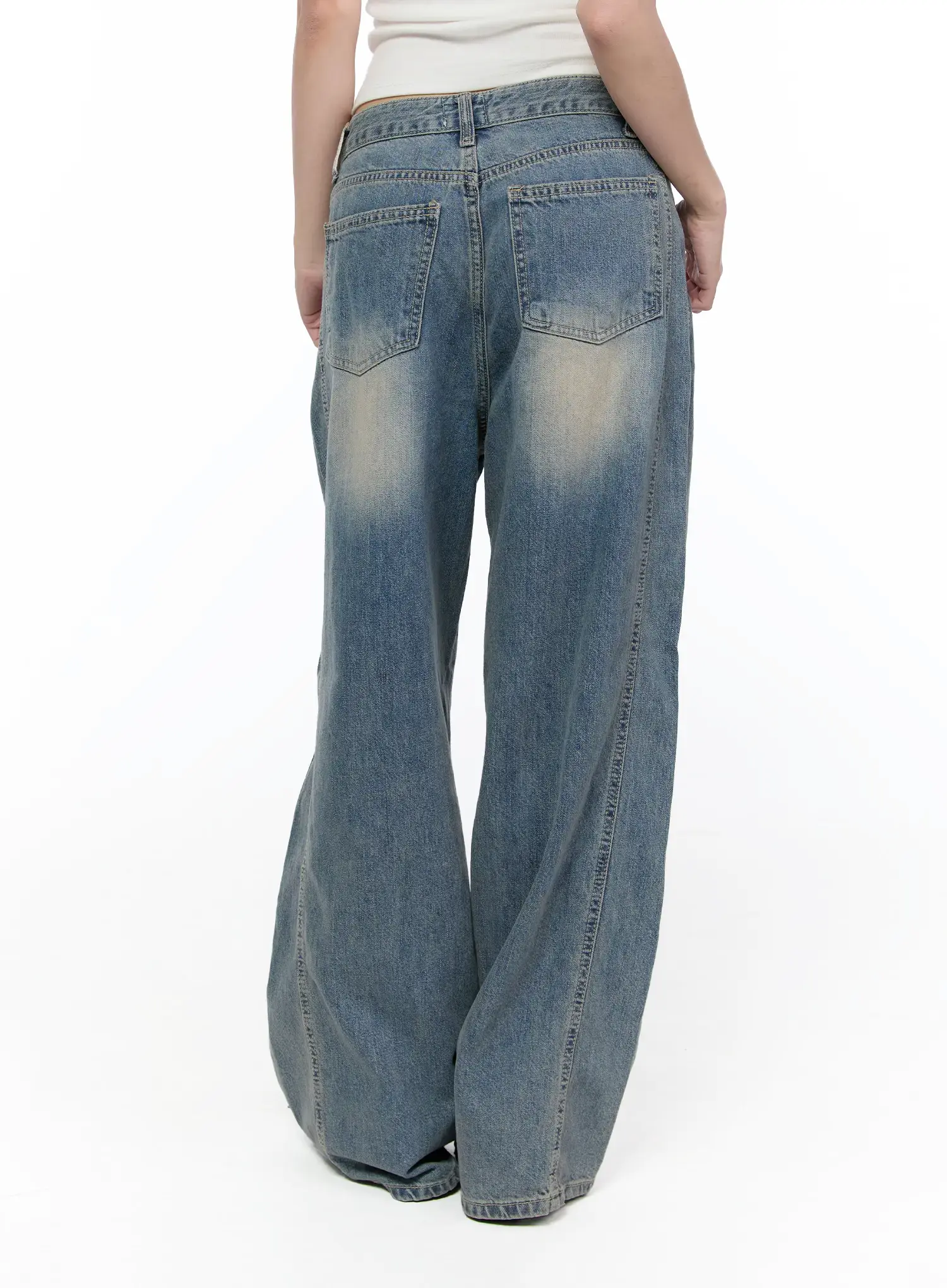 Amoura Wide Leg Washed Jeans CA521 - Image 8