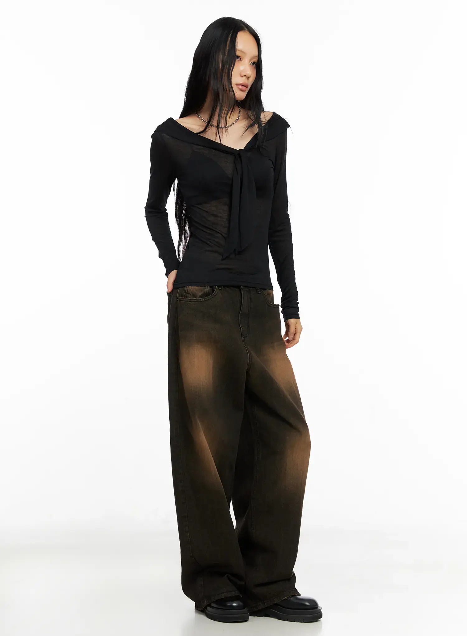 Analia Washed Wide-Leg Jeans CO529 - Image 5