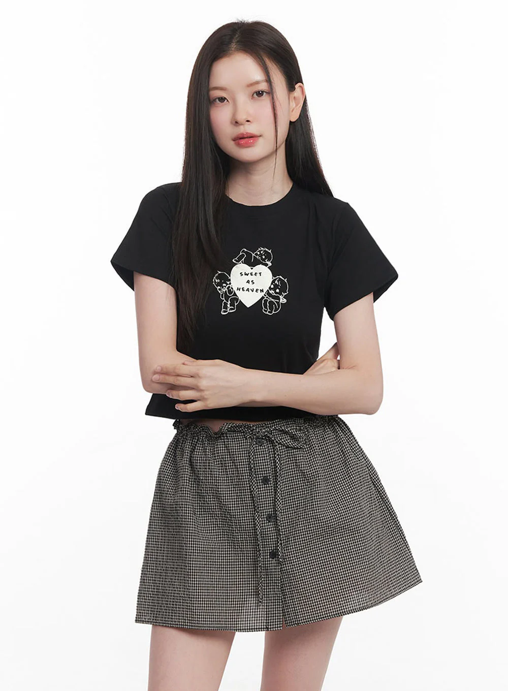 Angel Graphic Crop Top IY513 - Image 2
