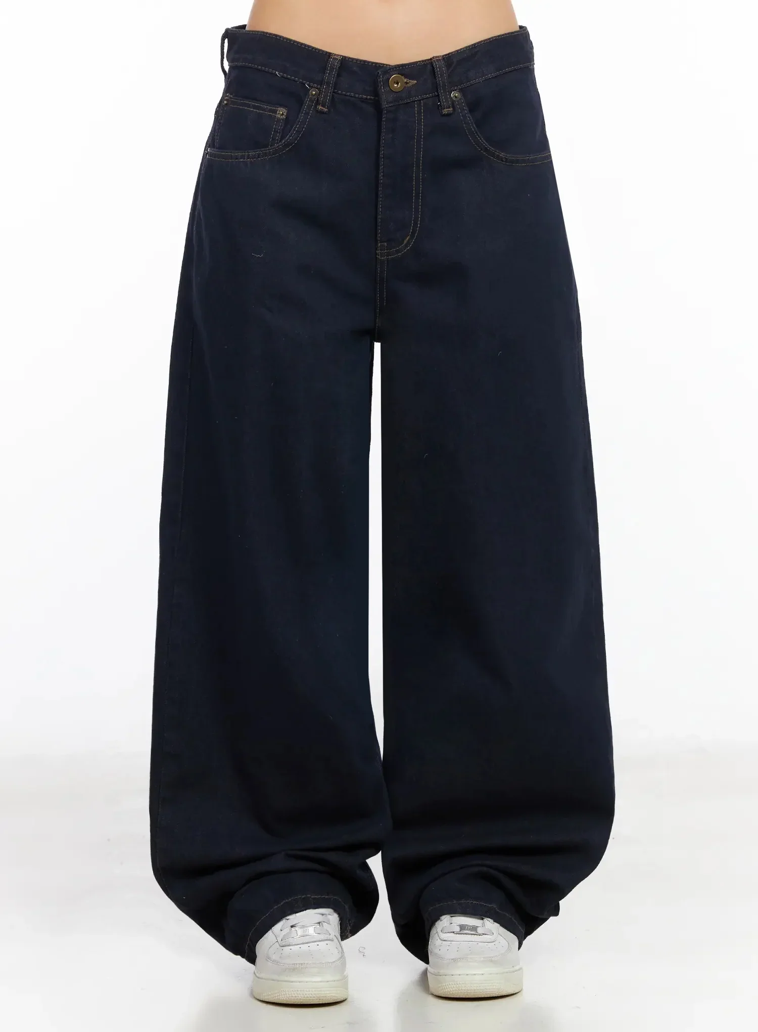 Annette Dark-Wash No-Fade Baggy Jeans IA507