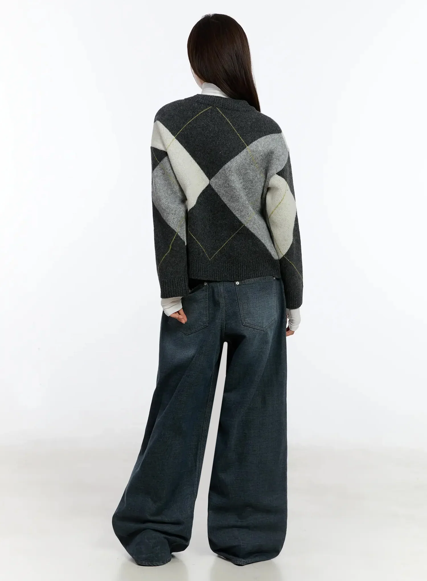 Argyle Pattern Knit Sweater ID526 - Image 10
