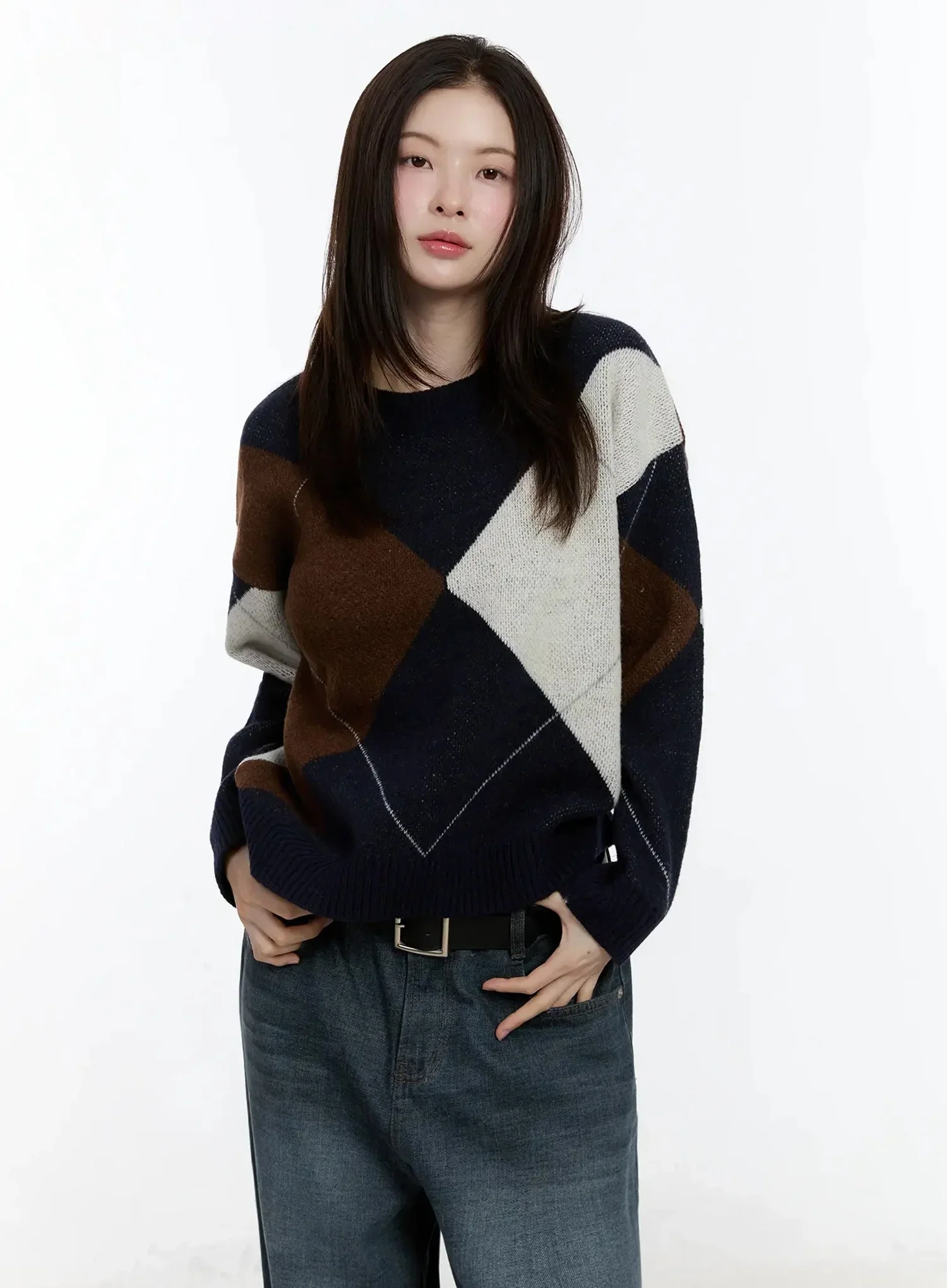 Argyle Pattern Knit Sweater ID526 - Image 13