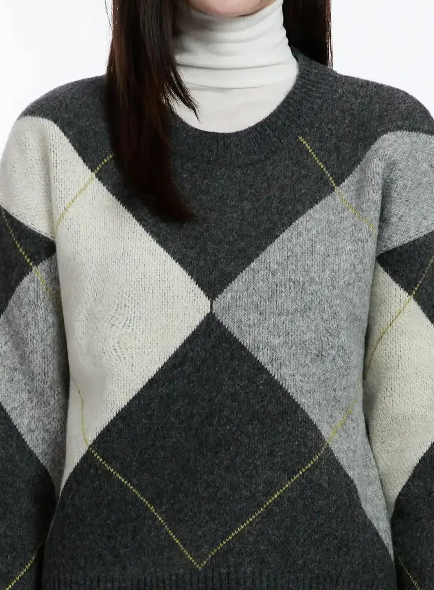 Argyle Pattern Knit Sweater ID526 - Image 4