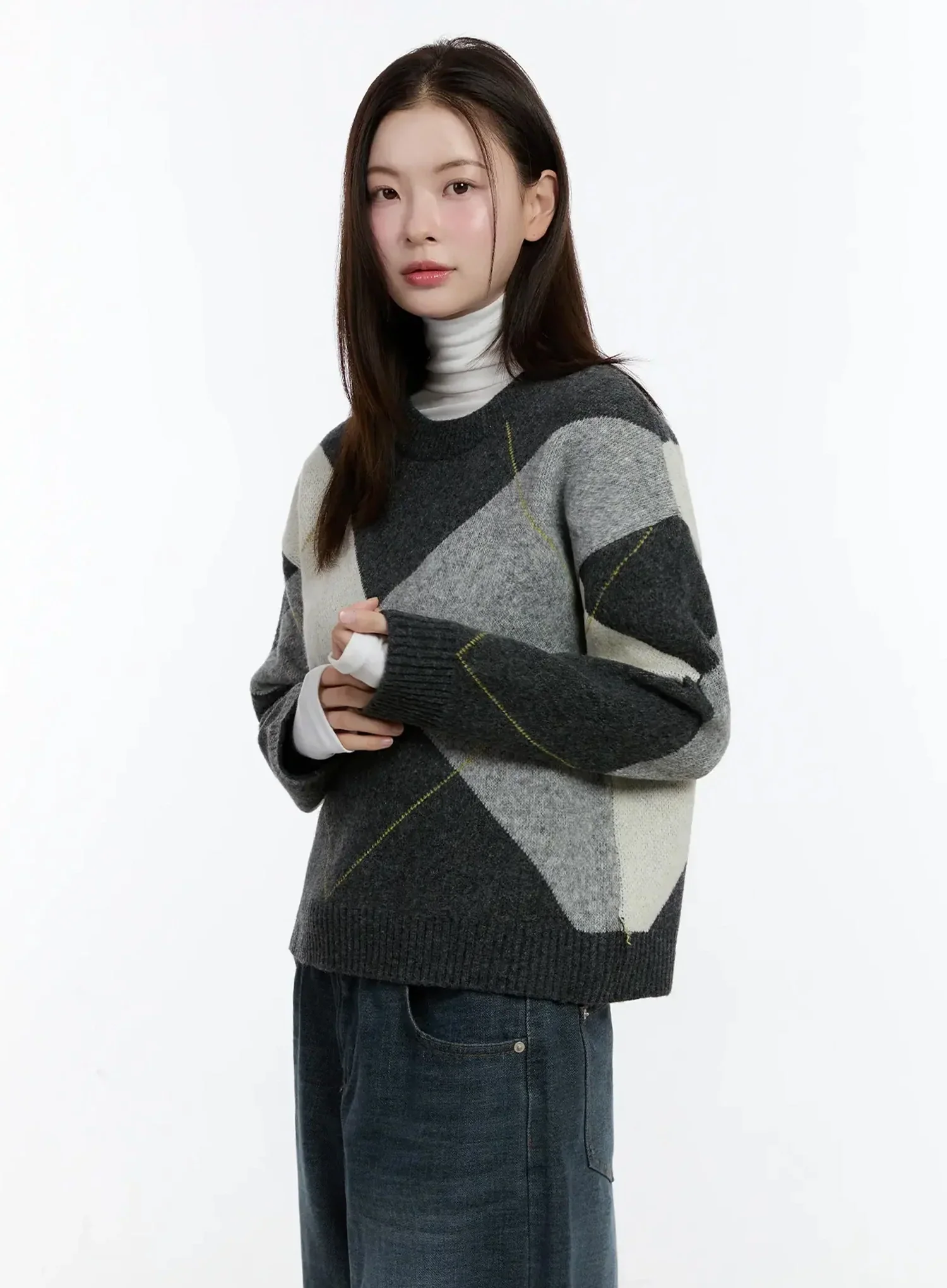 Argyle Pattern Knit Sweater ID526 - Image 7