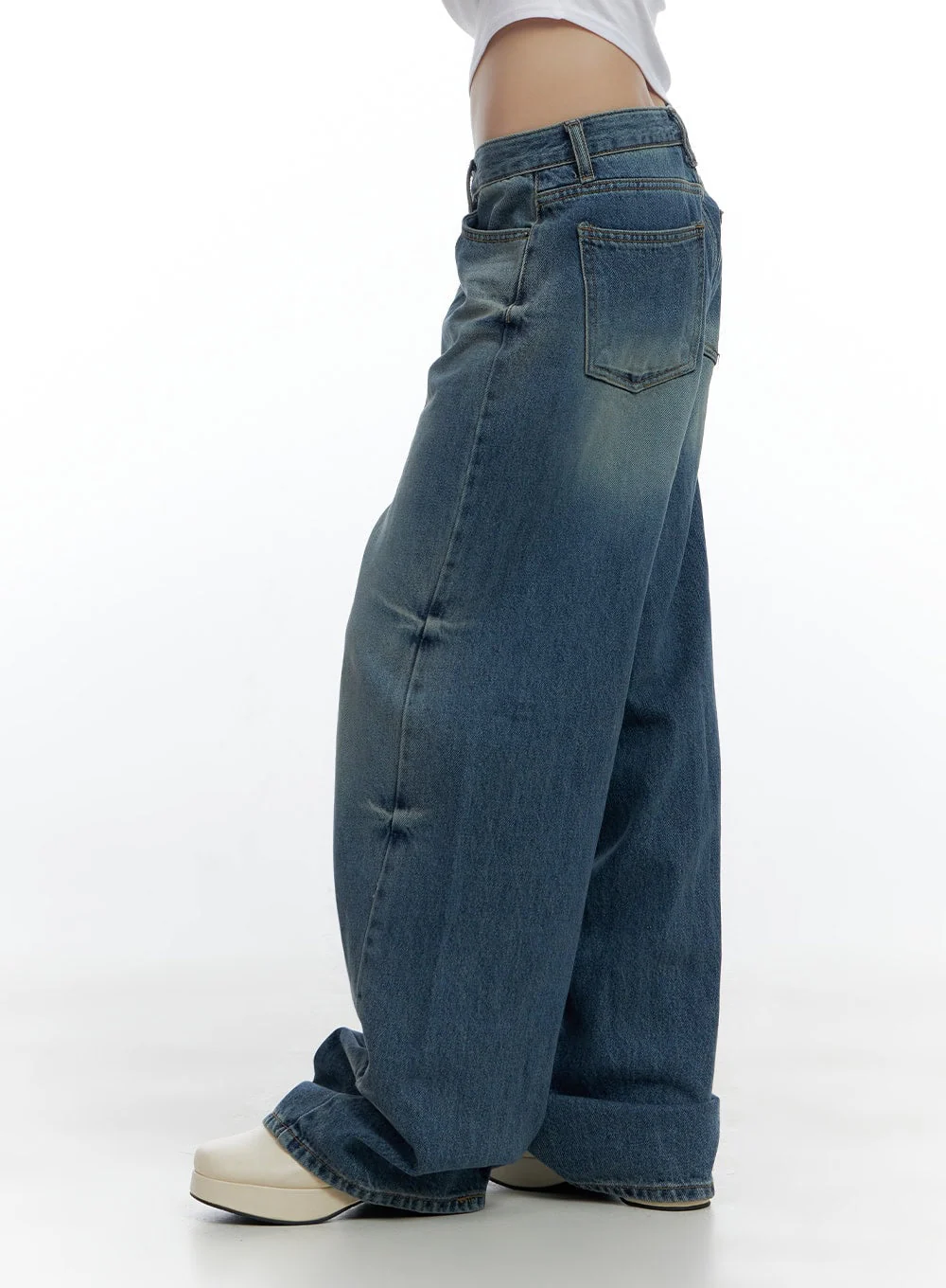 Aria Comfy Cotton Wide Leg Jeans CS420 - Image 4