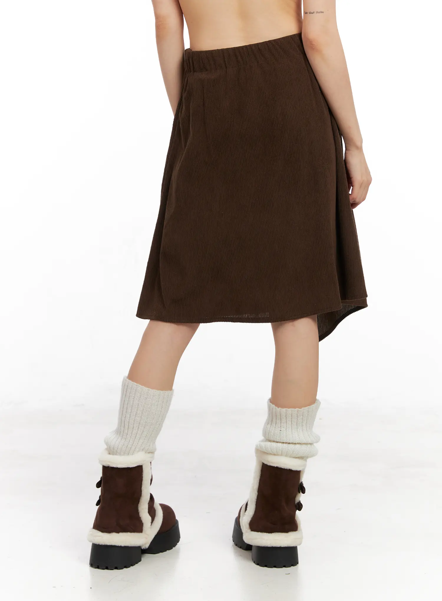 Asymmetric Button Midi Skirt CN521 - Image 7