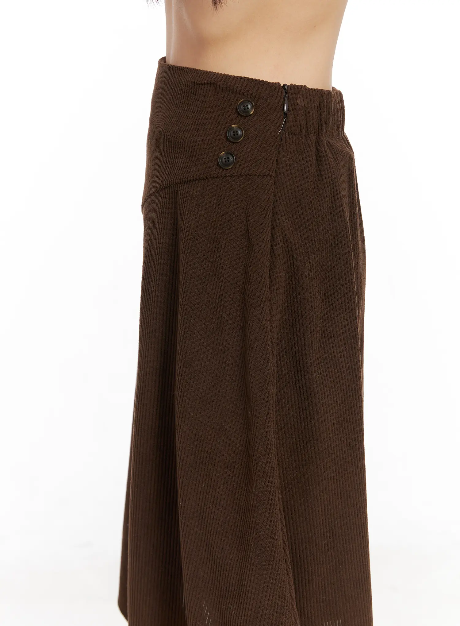 Asymmetric Button Midi Skirt CN521 - Image 9