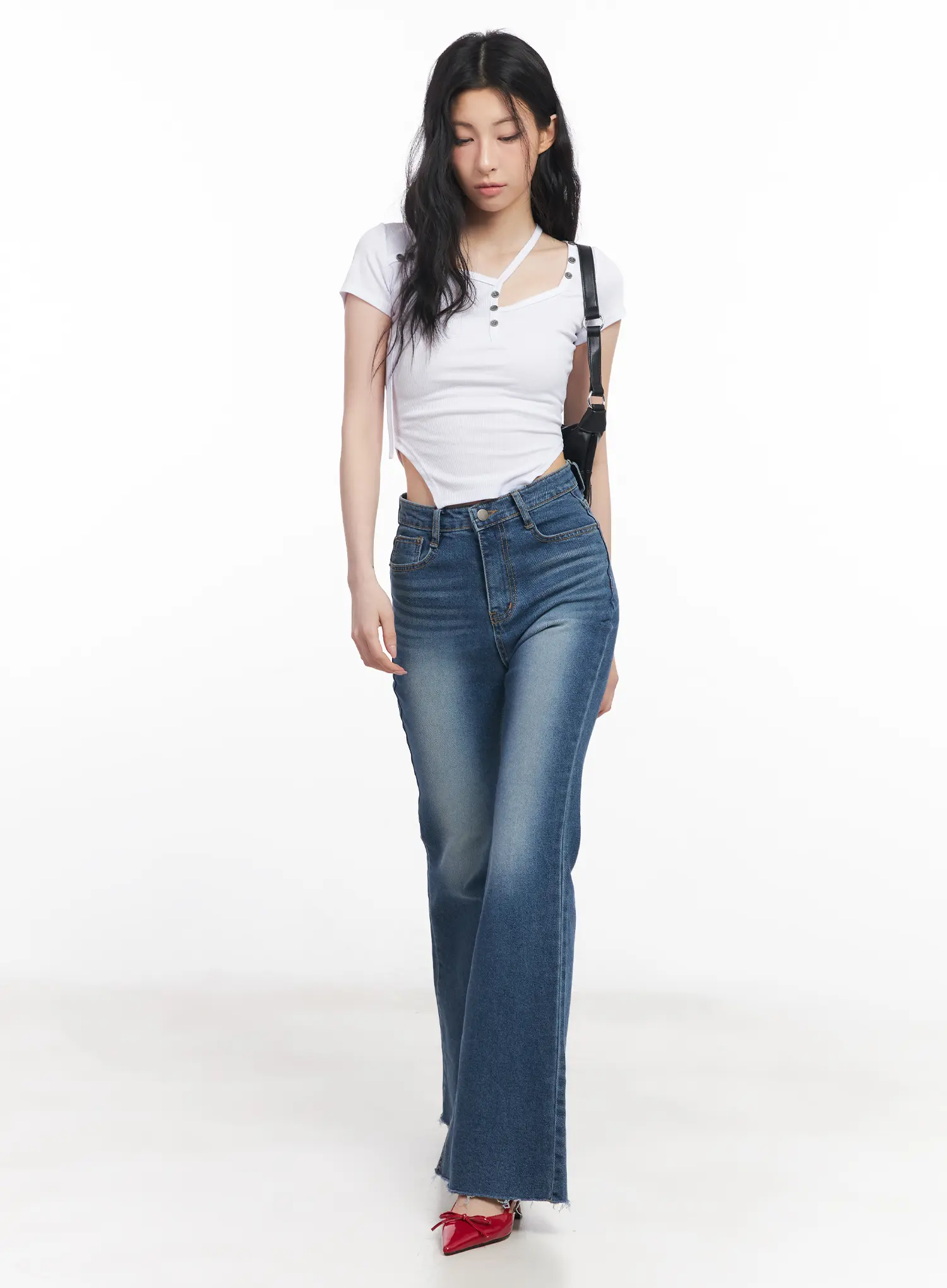 Asymmetric Cut-Out Slim-Fit Top CU511 - Image 2
