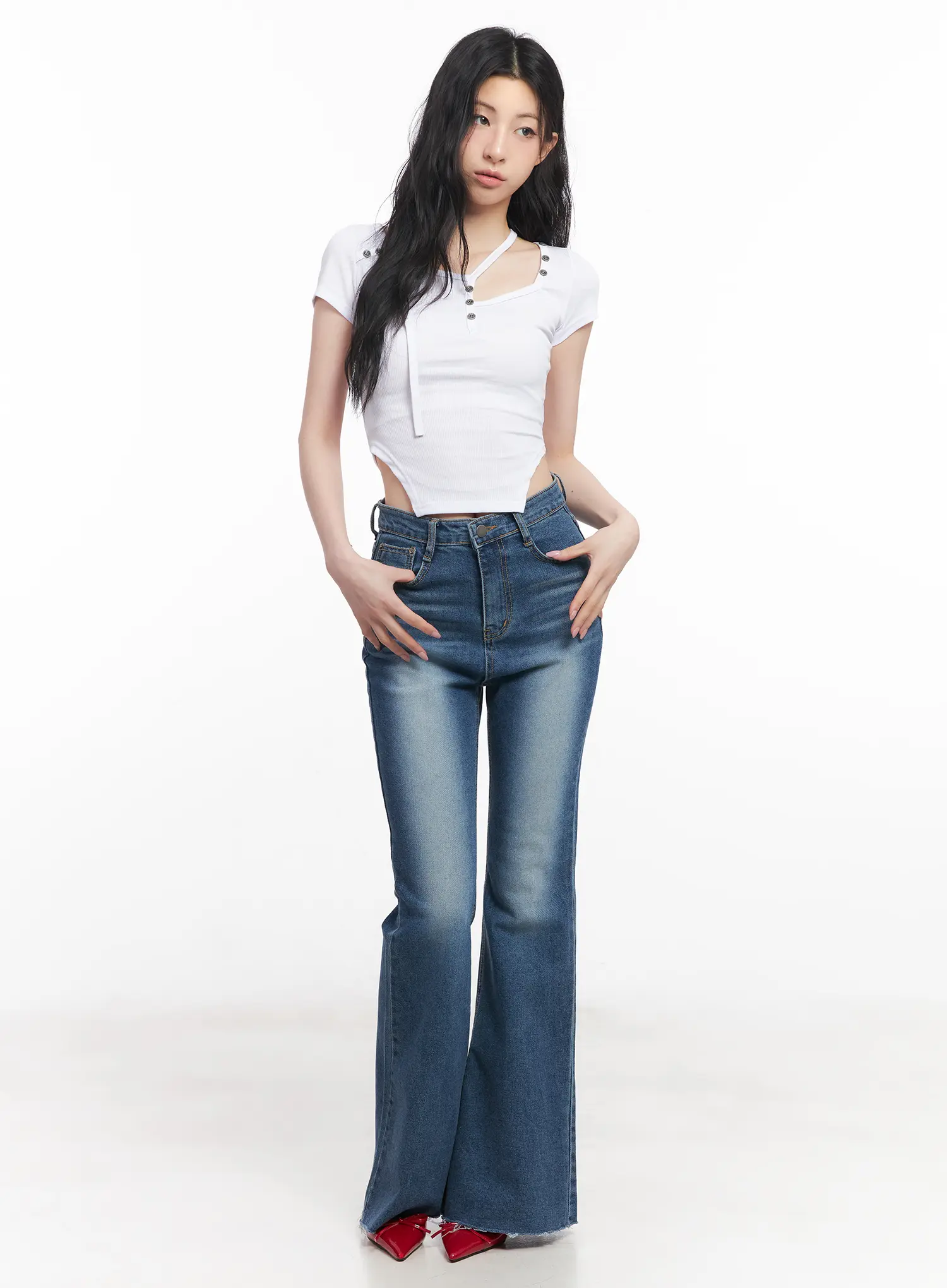 Asymmetric Cut-Out Slim-Fit Top CU511 - Image 3