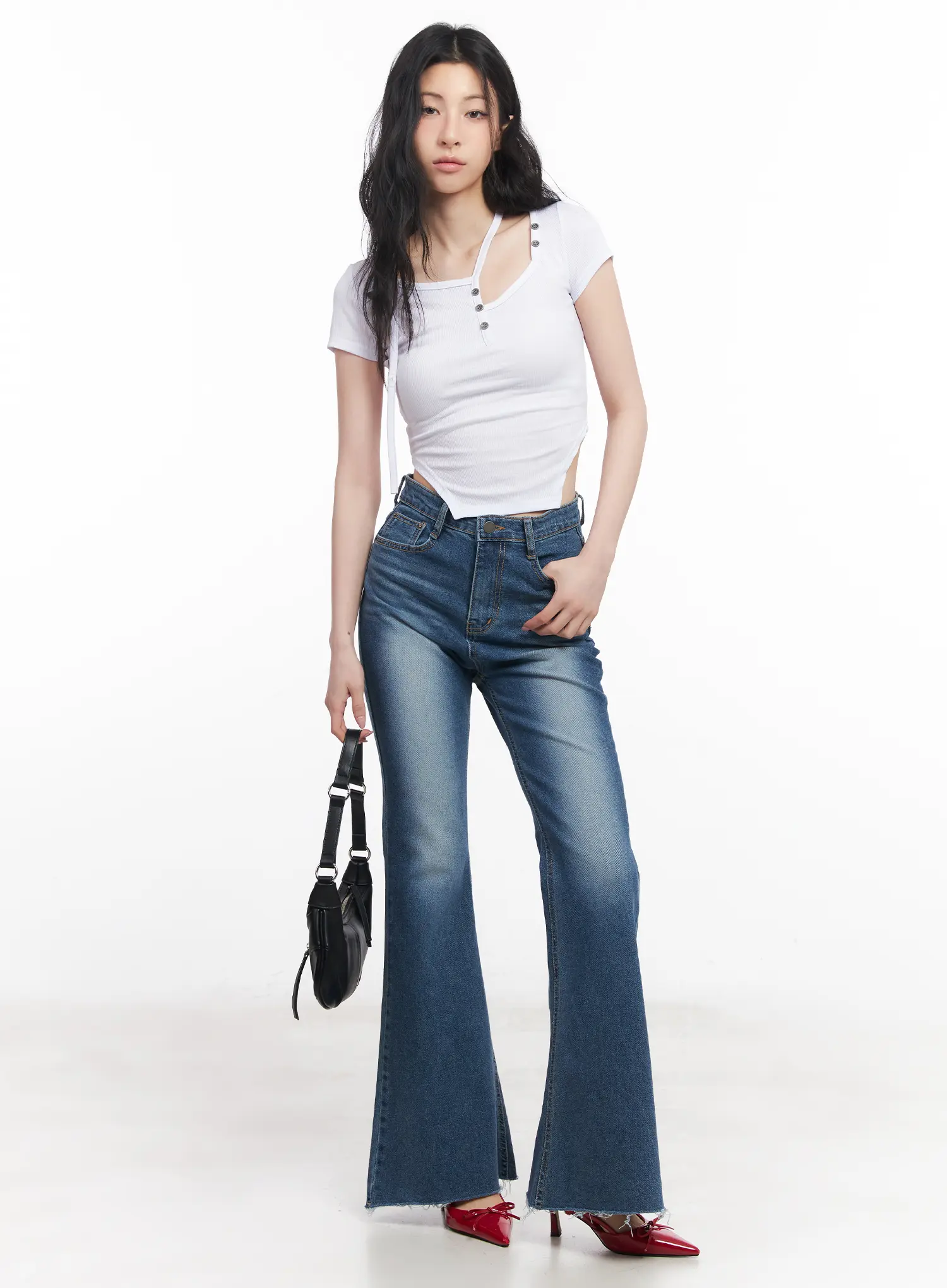 Asymmetric Cut-Out Slim-Fit Top CU511 - Image 9