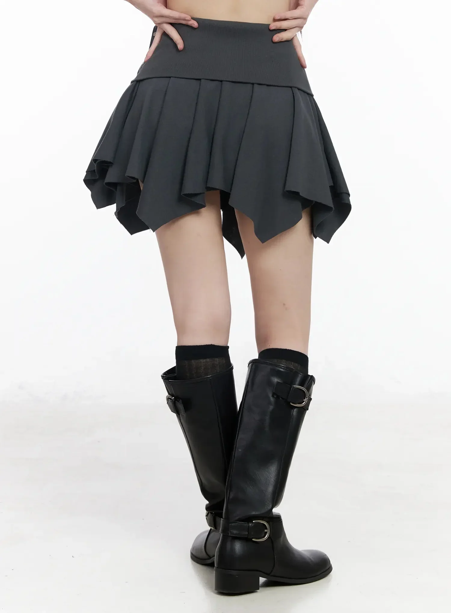 Asymmetric Foldover Waist Mini Skirt IY511 - Image 13