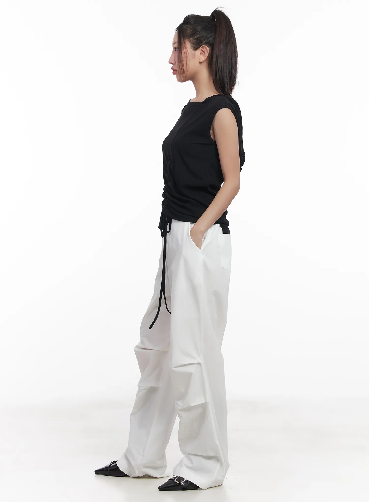Asymmetric Hooded Sleeveless Top CU517 - Image 4