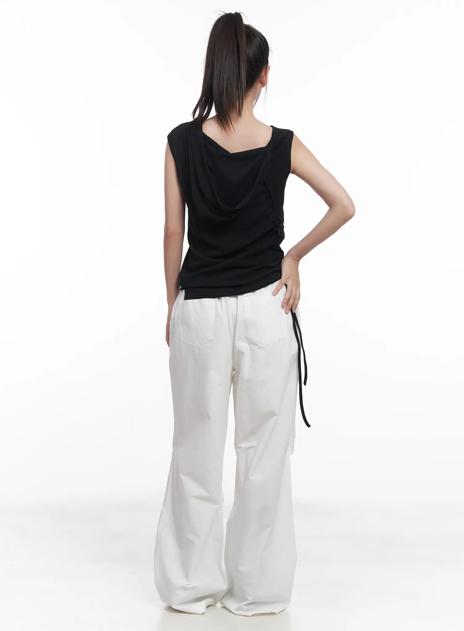 Asymmetric Hooded Sleeveless Top CU517 - Image 5