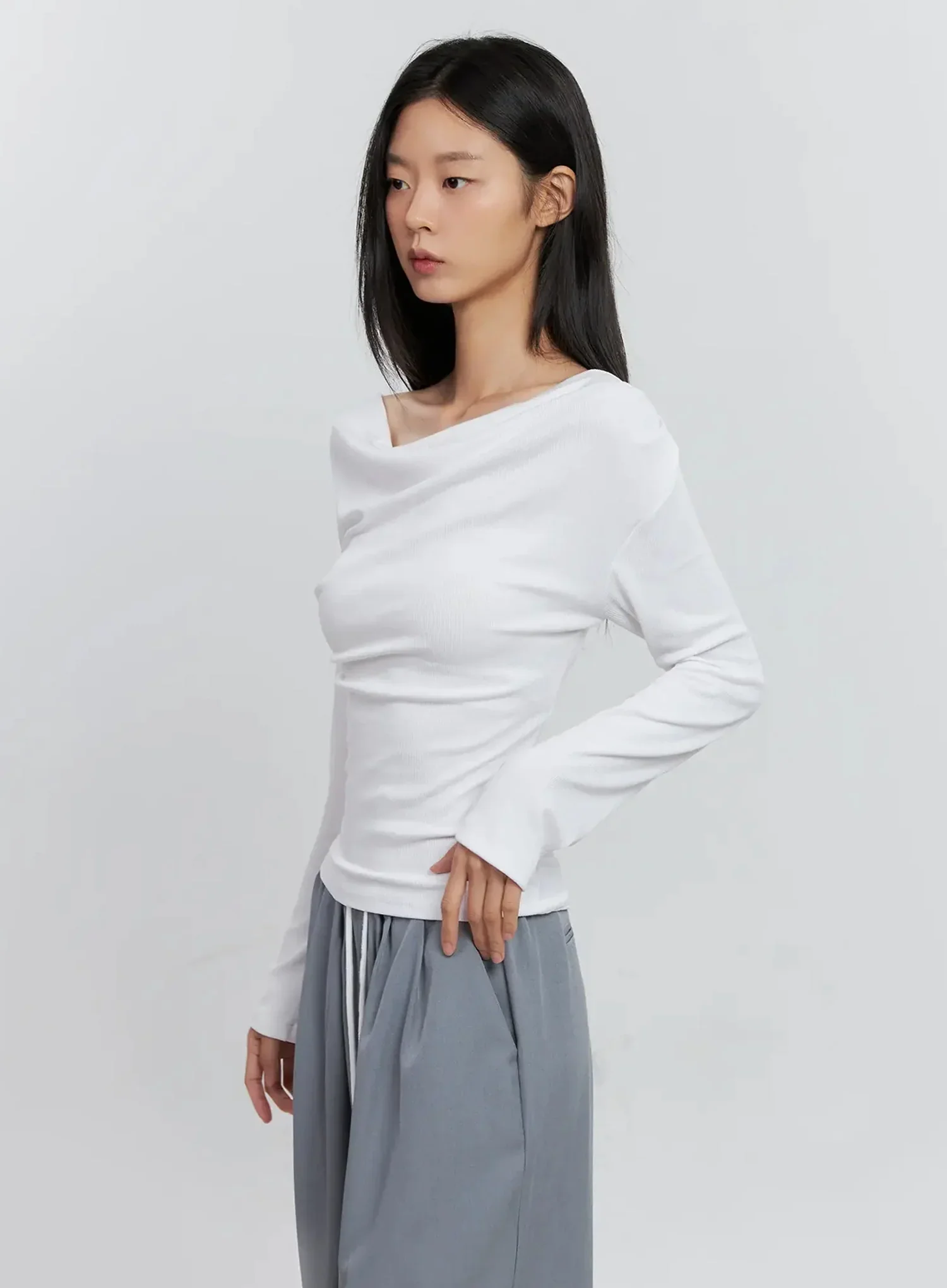 Asymmetric Long Sleeve Top IS516 - Image 20