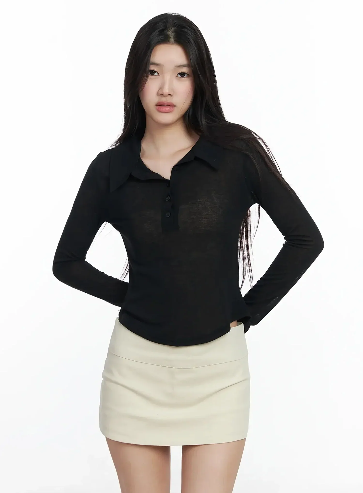 Asymmetric Off-Shoulder Collar Top IM503 - Image 14