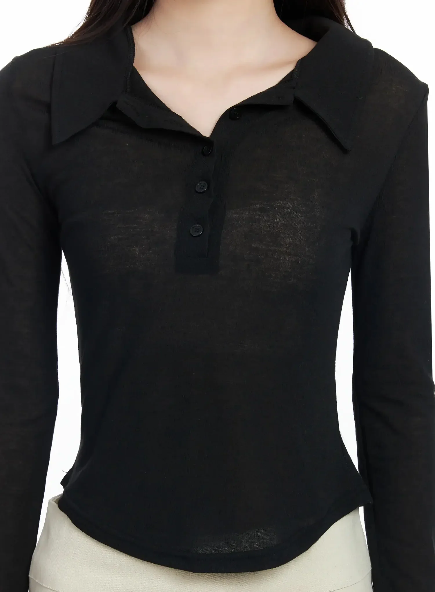 Asymmetric Off-Shoulder Collar Top IM503 - Image 4