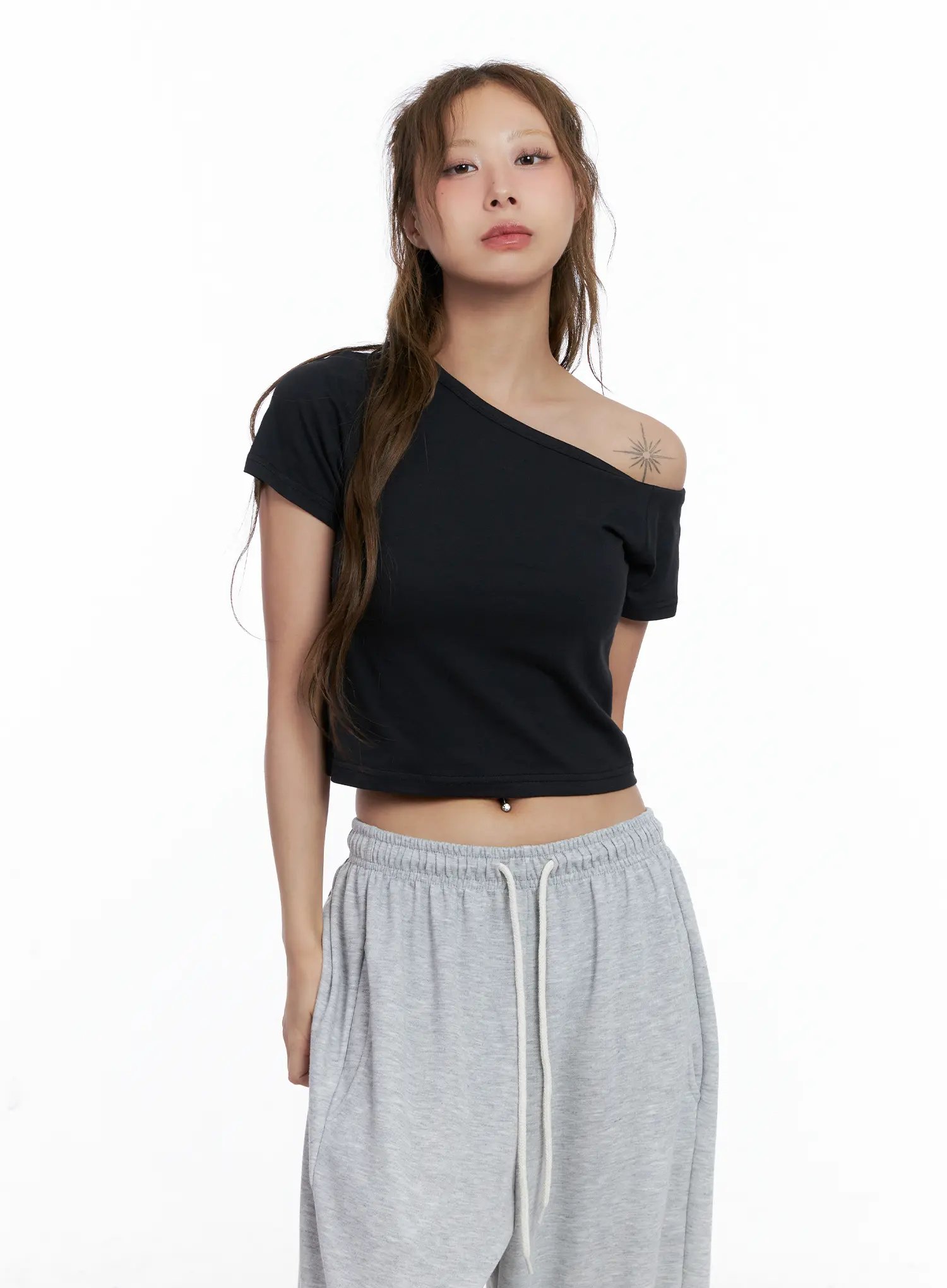 Asymmetric Off-Shoulder Crop Top CL514 - Image 7
