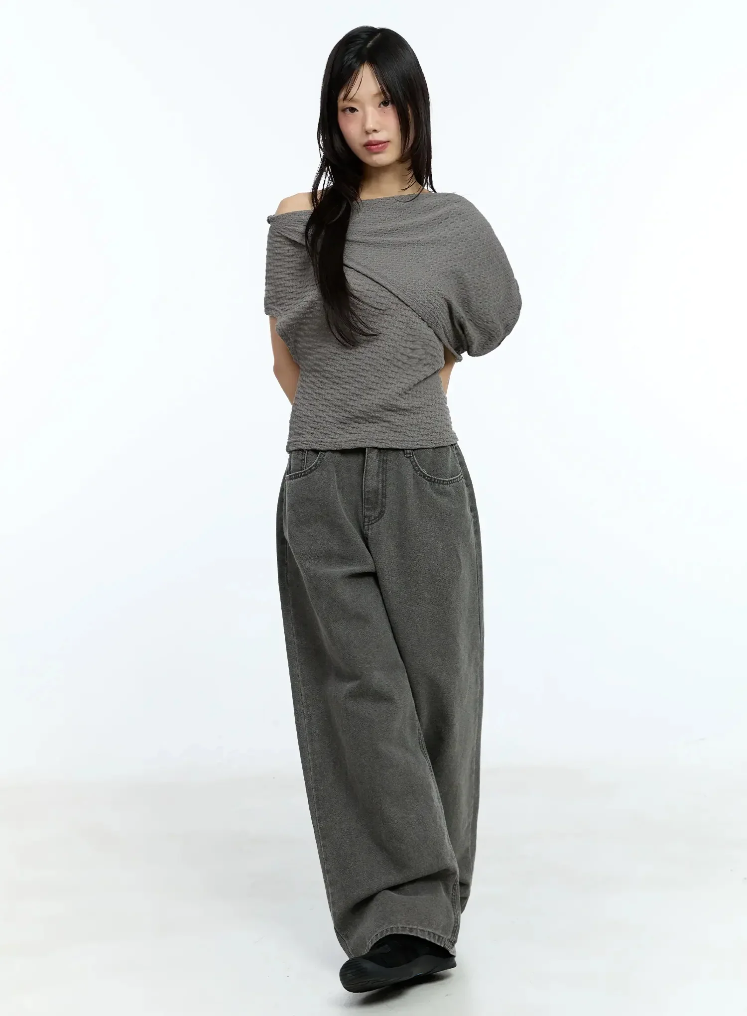 Asymmetric One-Shoulder Loose-Fit Top IU525 - Image 11