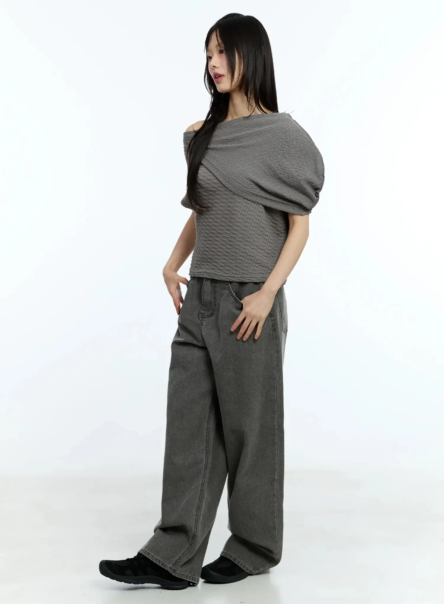 Asymmetric One-Shoulder Loose-Fit Top IU525 - Image 12