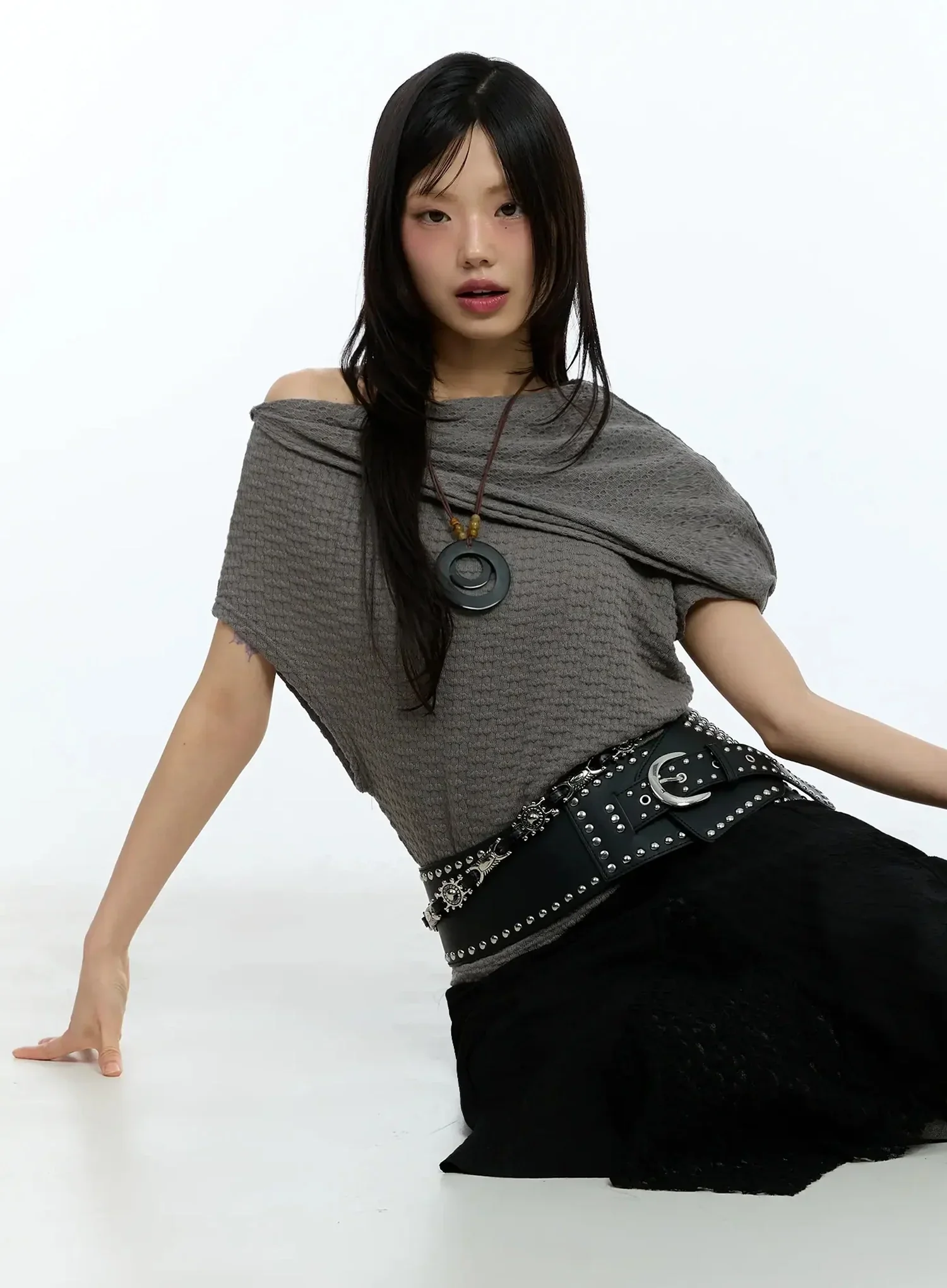 Asymmetric One-Shoulder Loose-Fit Top IU525 - Image 14