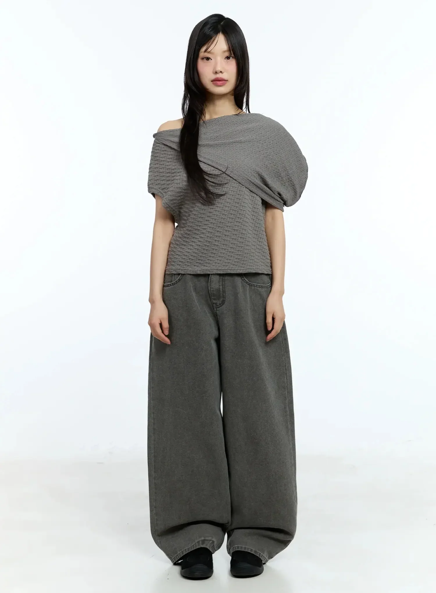 Asymmetric One-Shoulder Loose-Fit Top IU525 - Image 5
