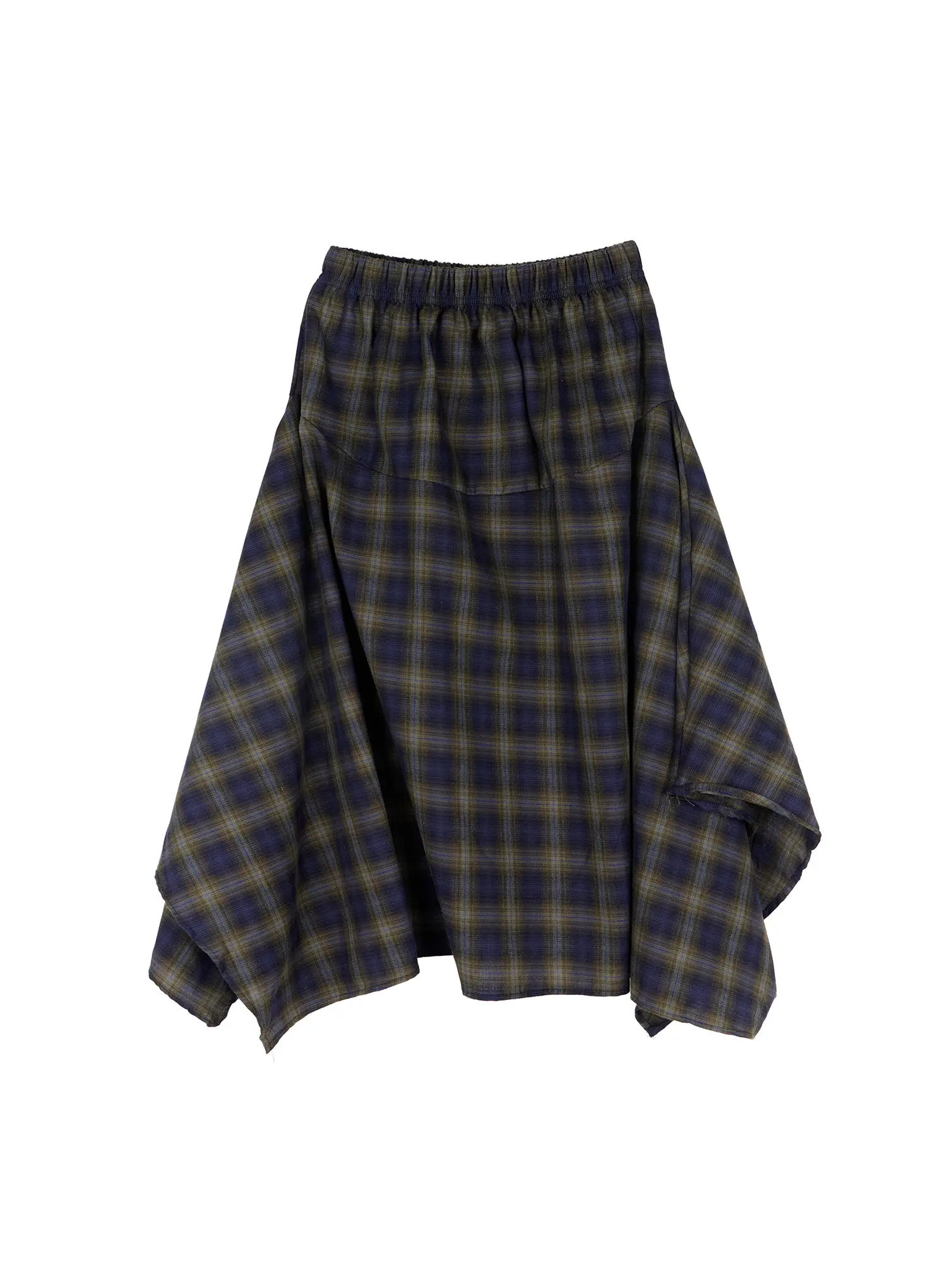 Asymmetric Plaid Midi Skirt CF506 - Image 13
