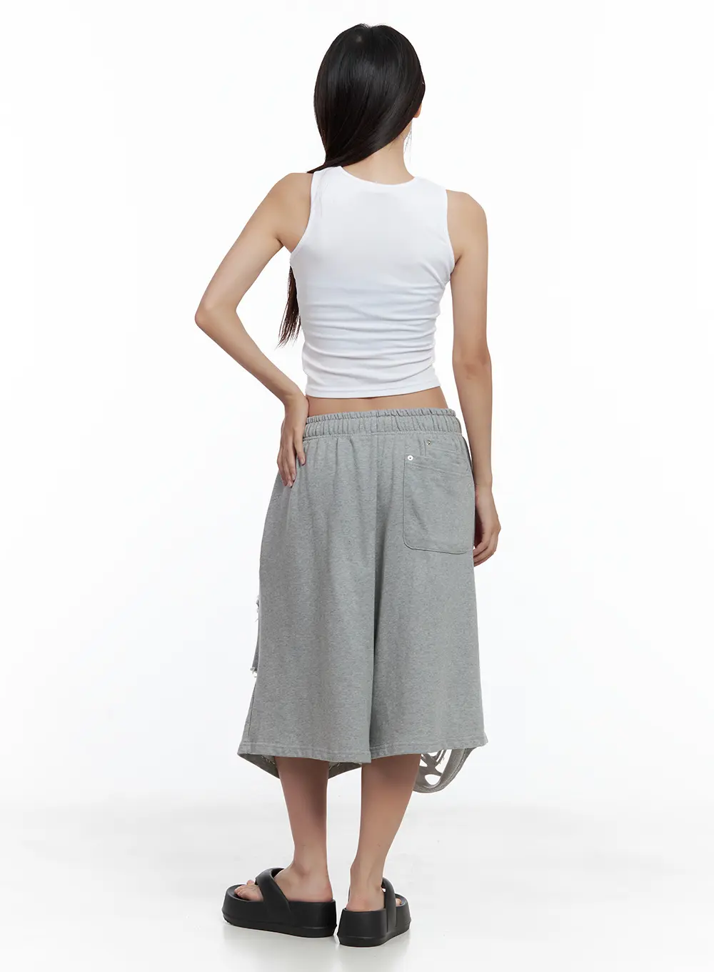 Asymmetric Ribbed Cropped Tank CL508 - Image 5