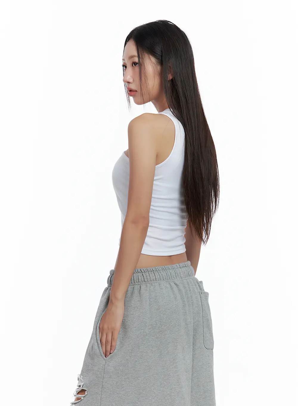 Asymmetric Ribbed Cropped Tank CL508 - Image 6